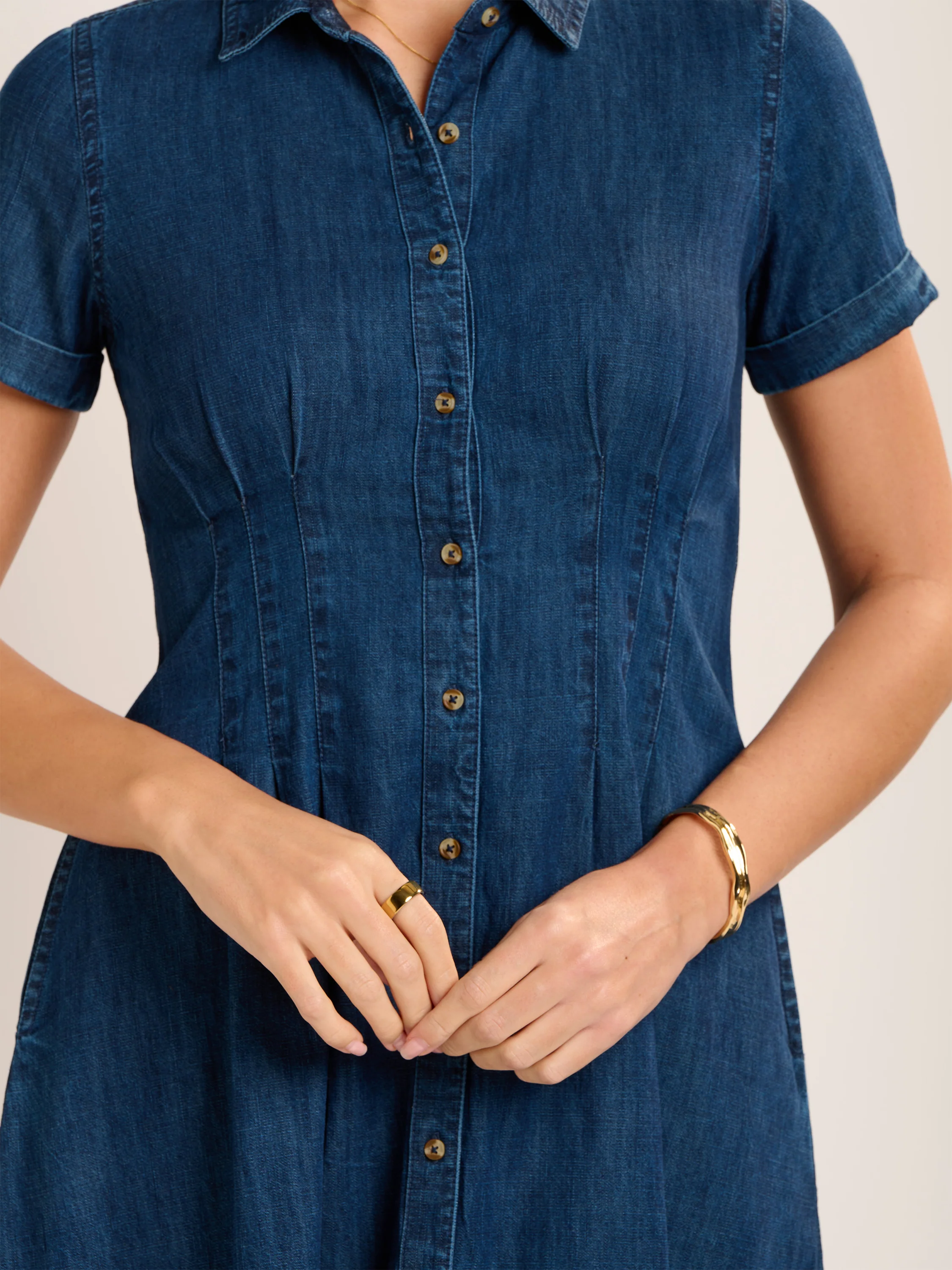 Antonia Knee Length Denim Dress - Image 6