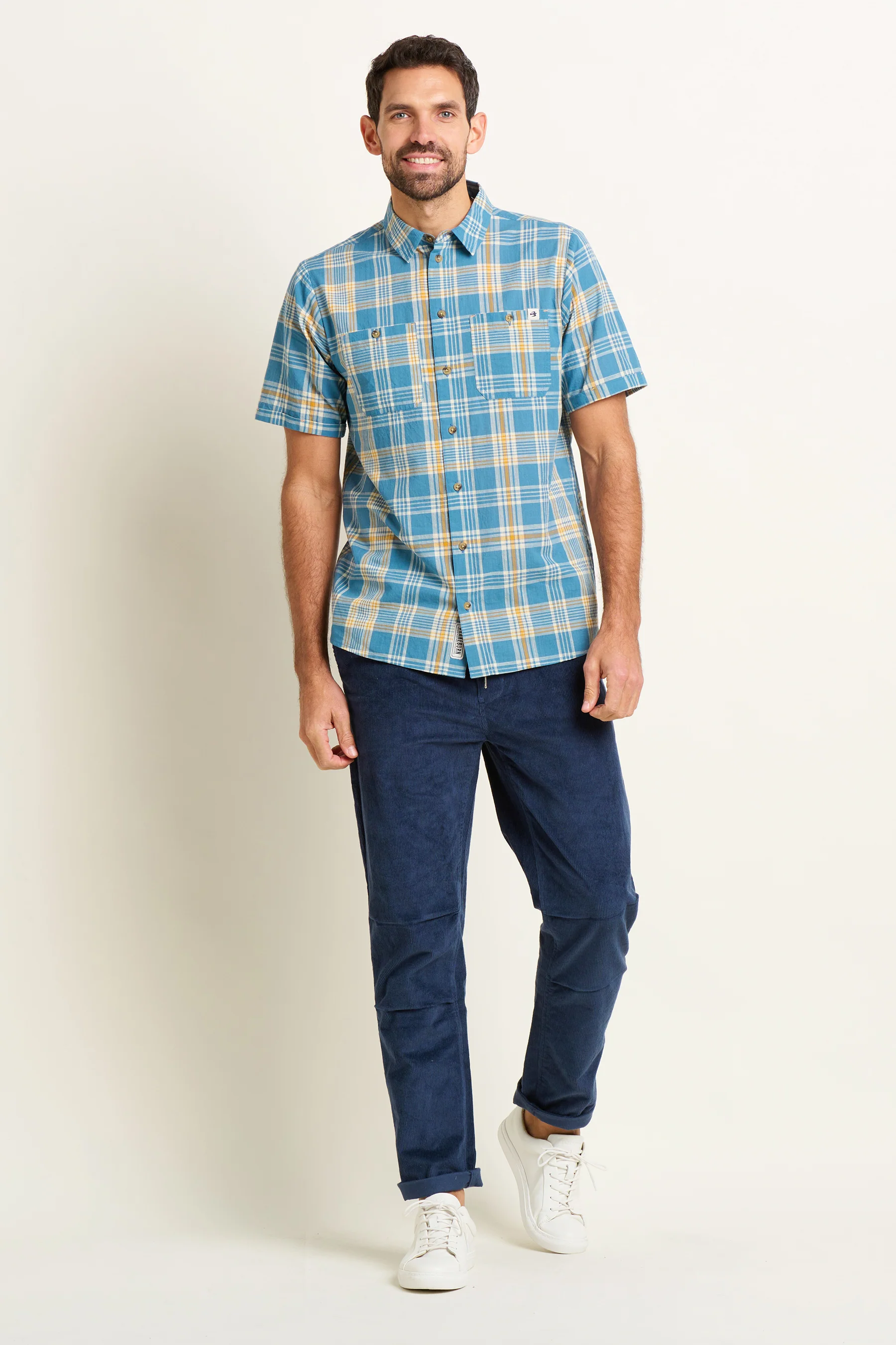 Blue Check Short Sleeve Shirt - Image 4