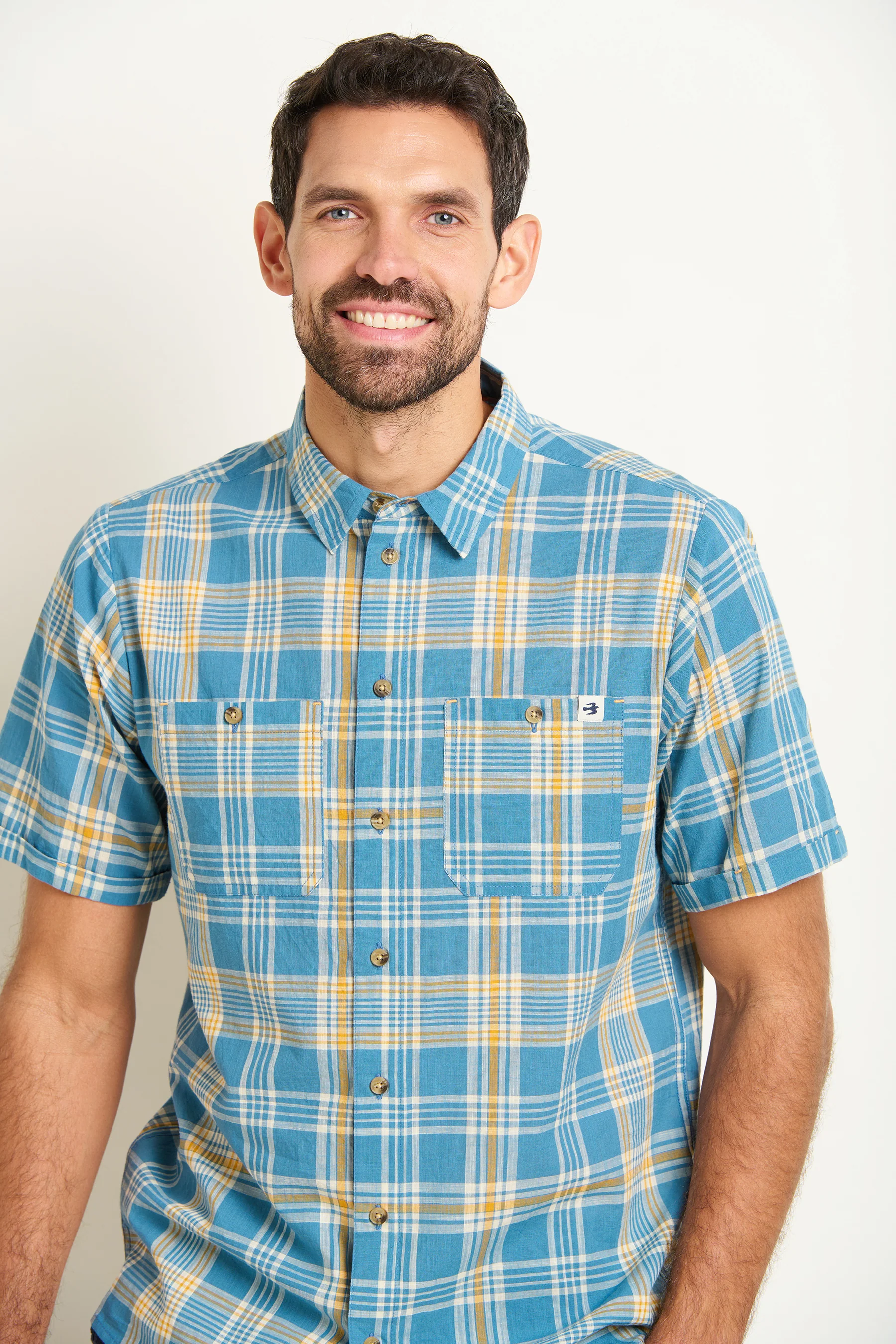Blue Check Short Sleeve Shirt - Image 5