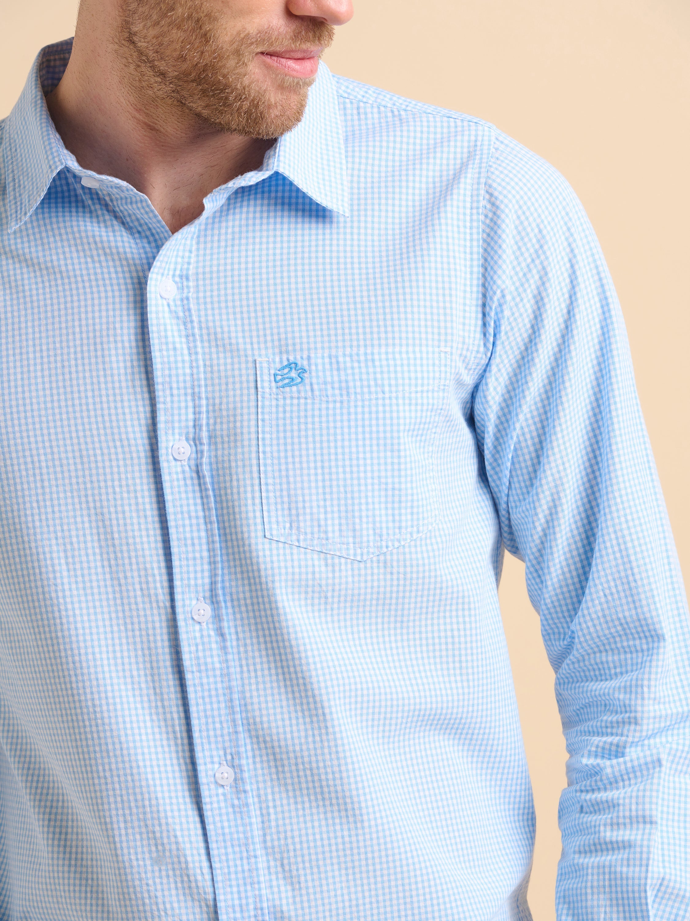 Blue Gingham Shirt - Image 5