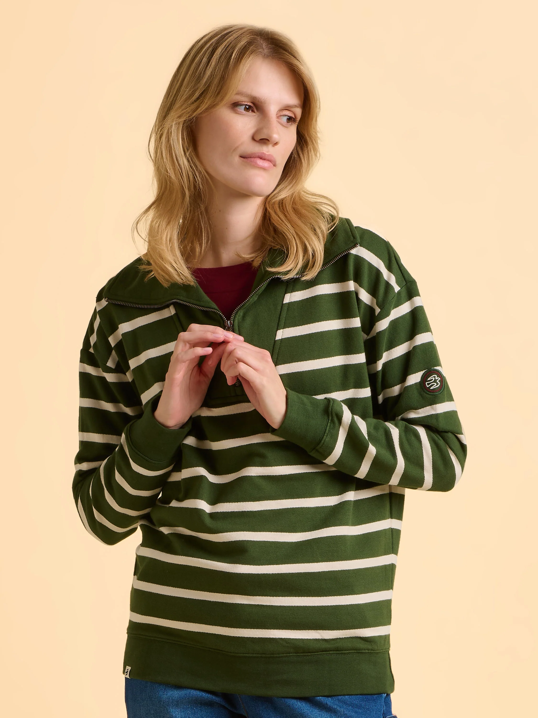 Charmouth Quarter Zip Sweatshirt - Image 5