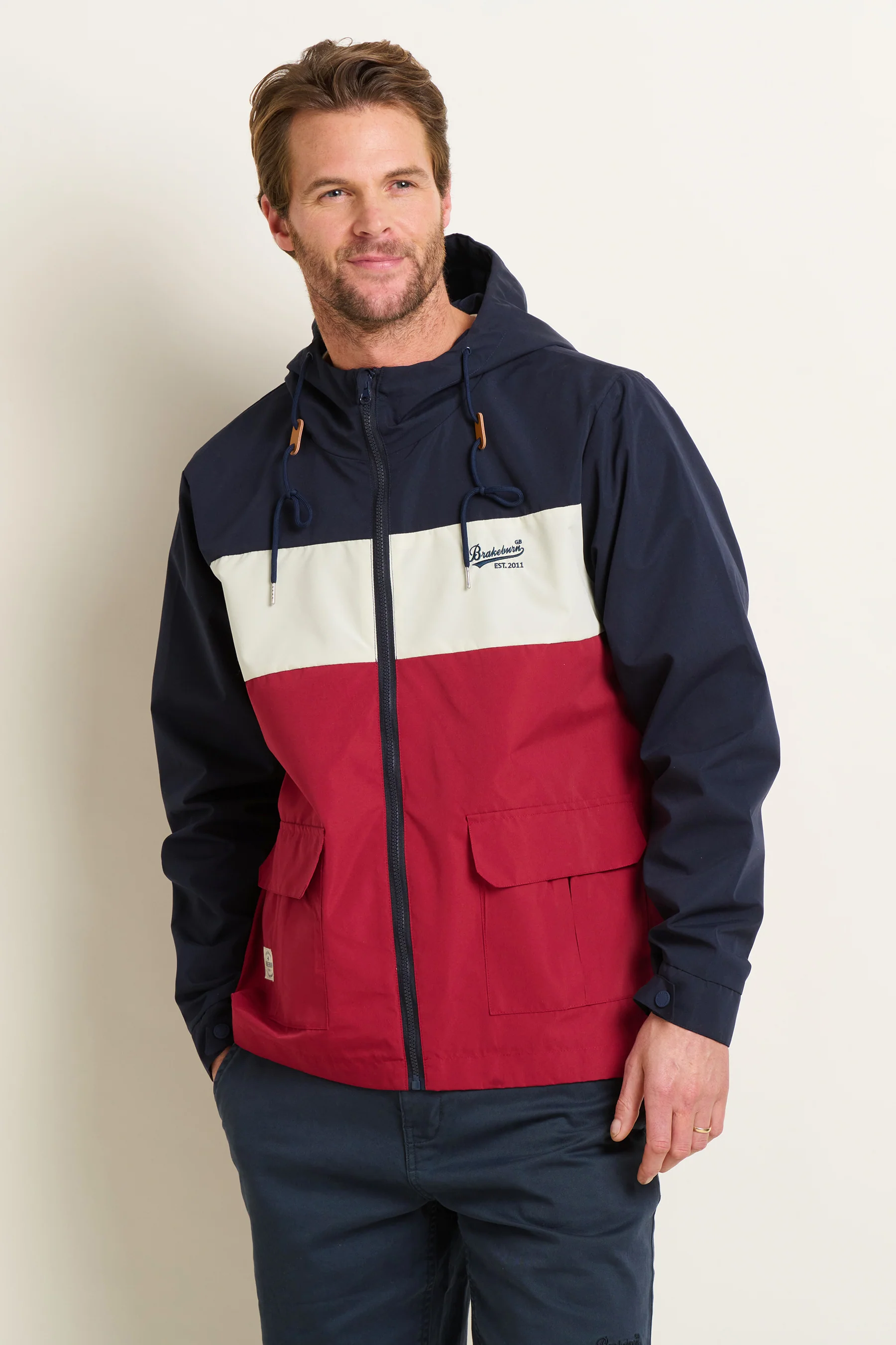 Colour Block Zip Through Jacket - Image 3