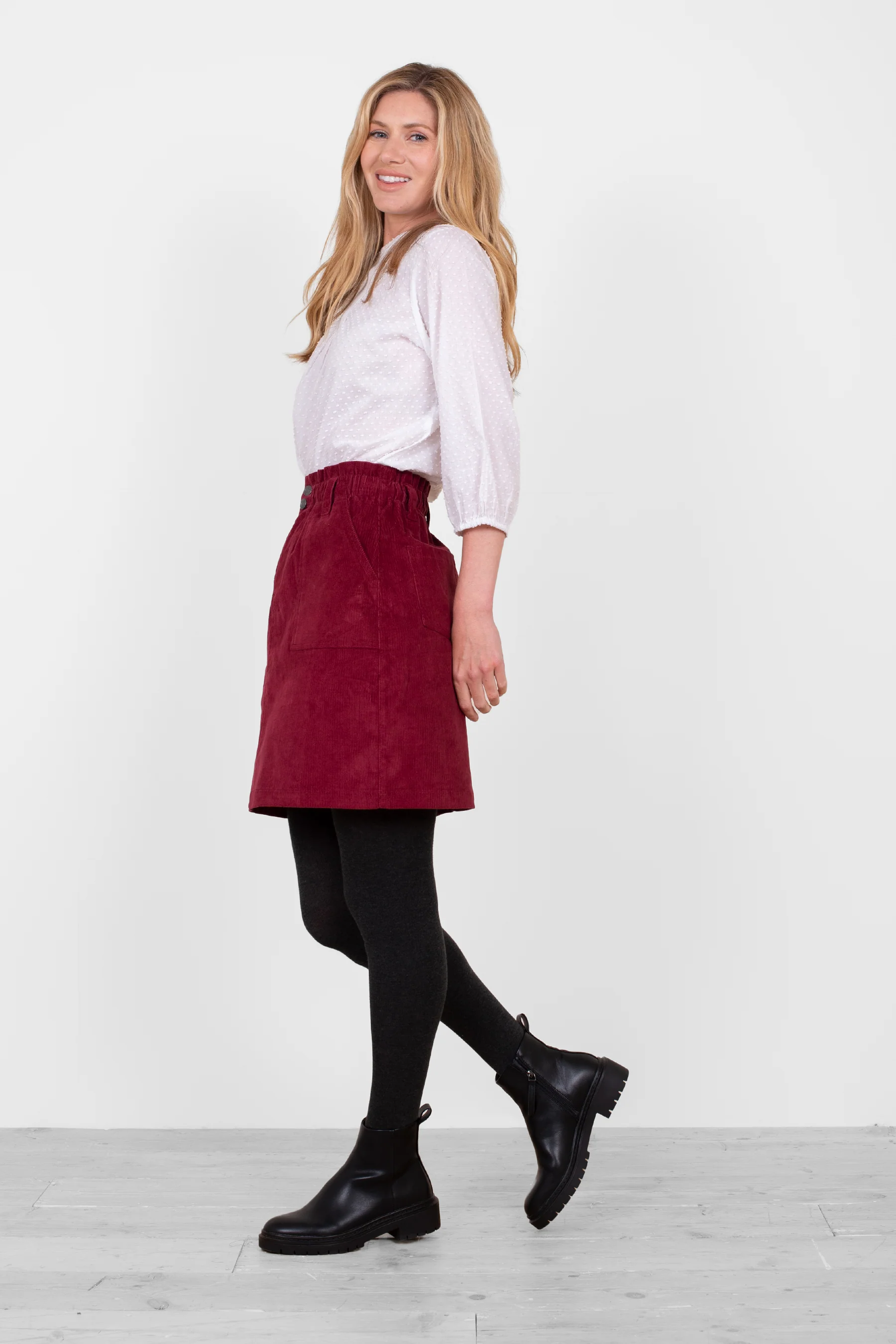 High Waisted Mini Corduroy Skirt - Image 4