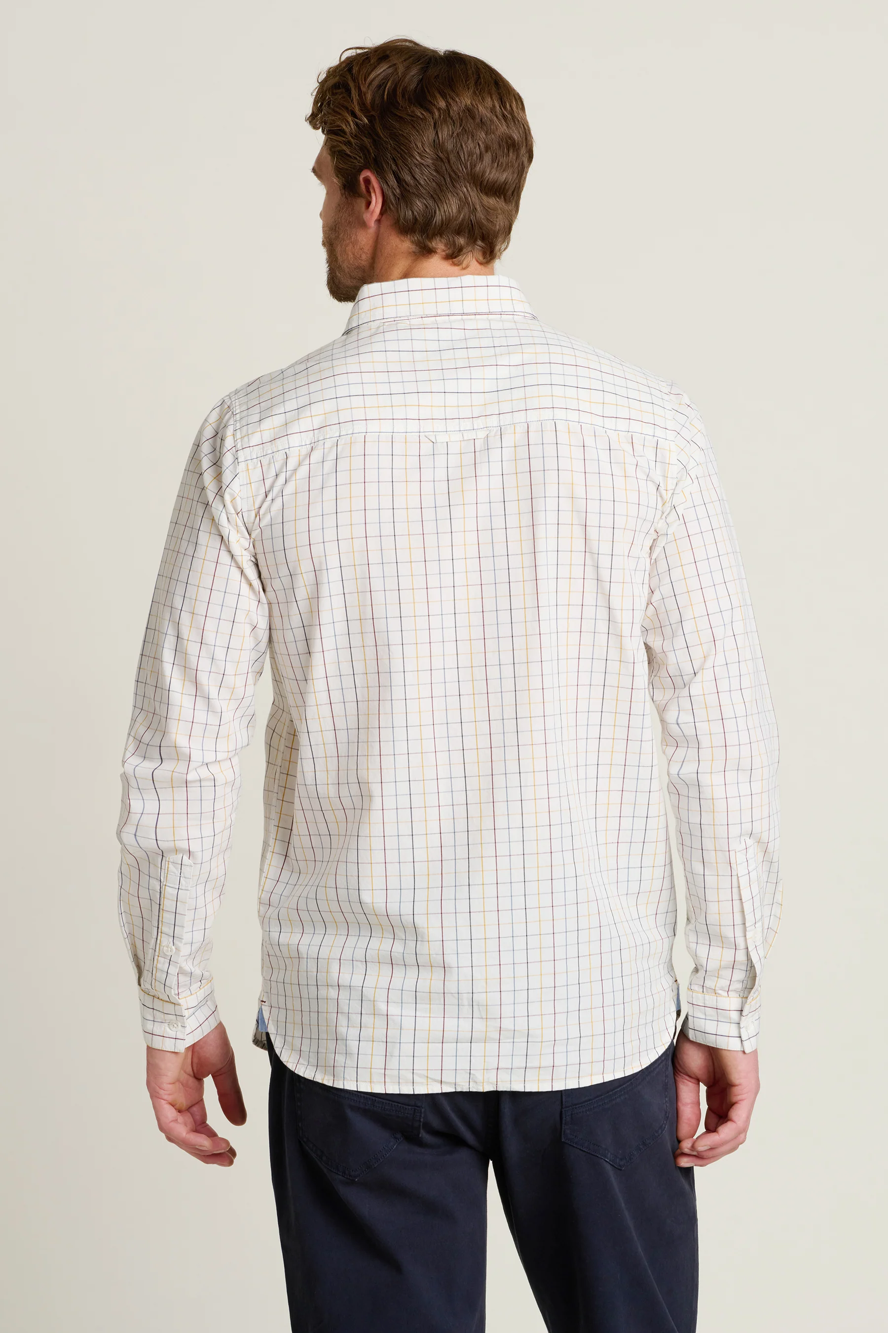 Cream Checked Shirt - Image 4