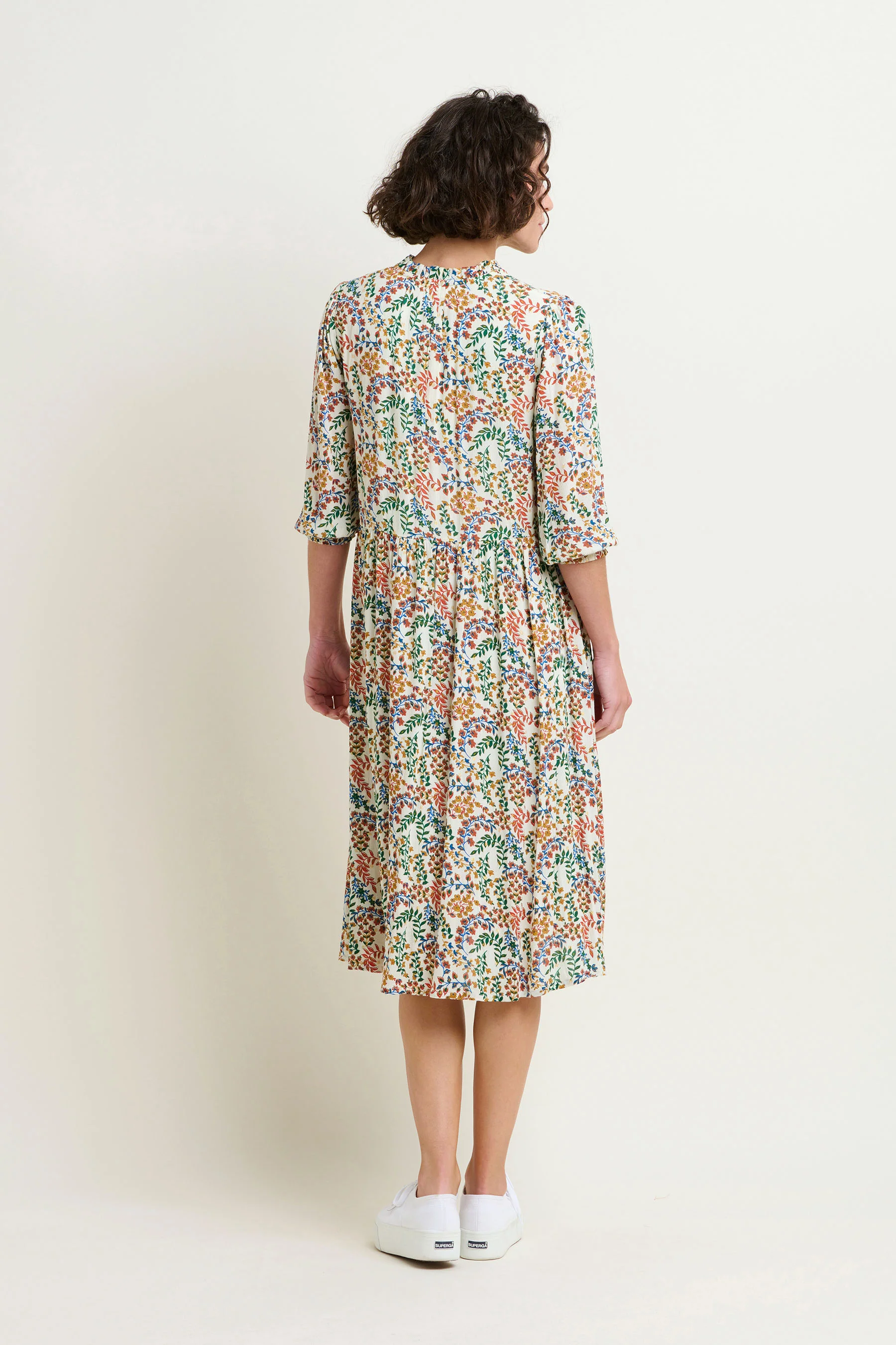 Cream Floral Paisley Midi Dress - Image 2