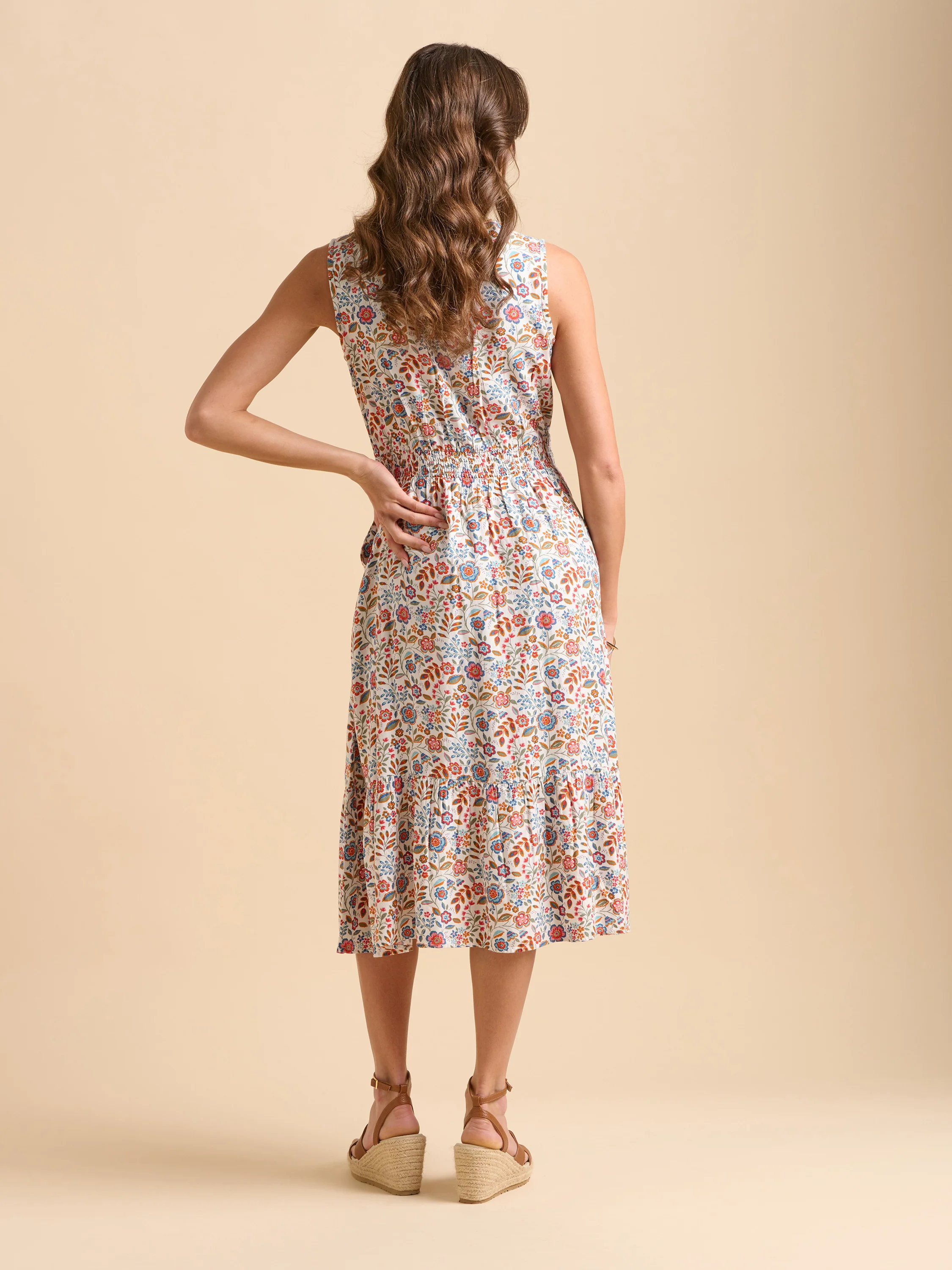 Cream Secret Garden Midi Dress - Image 4