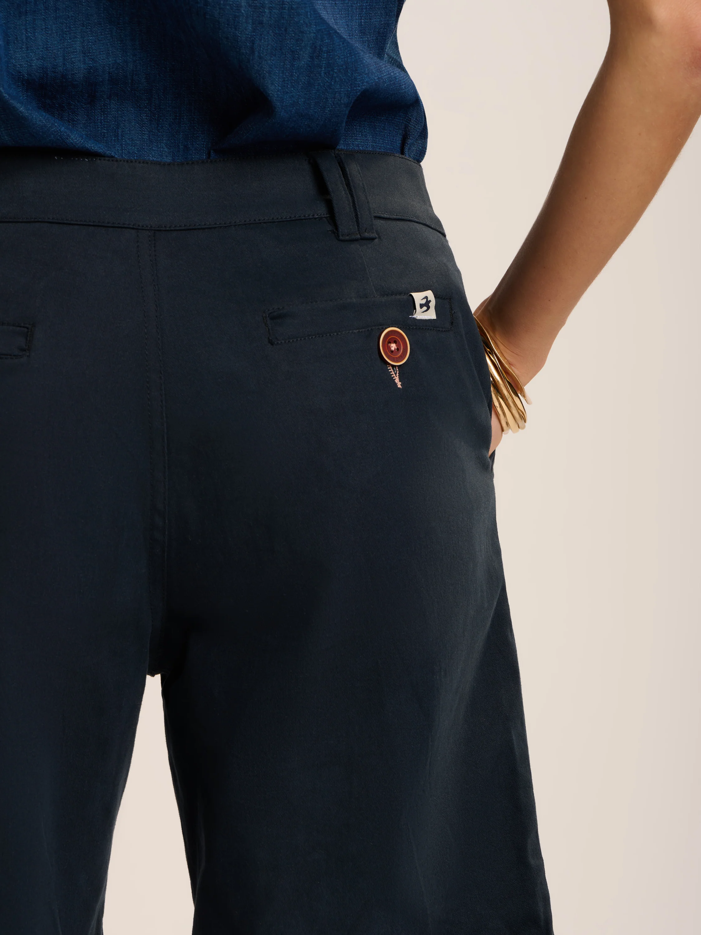 Deena Navy Chino Short - Image 3