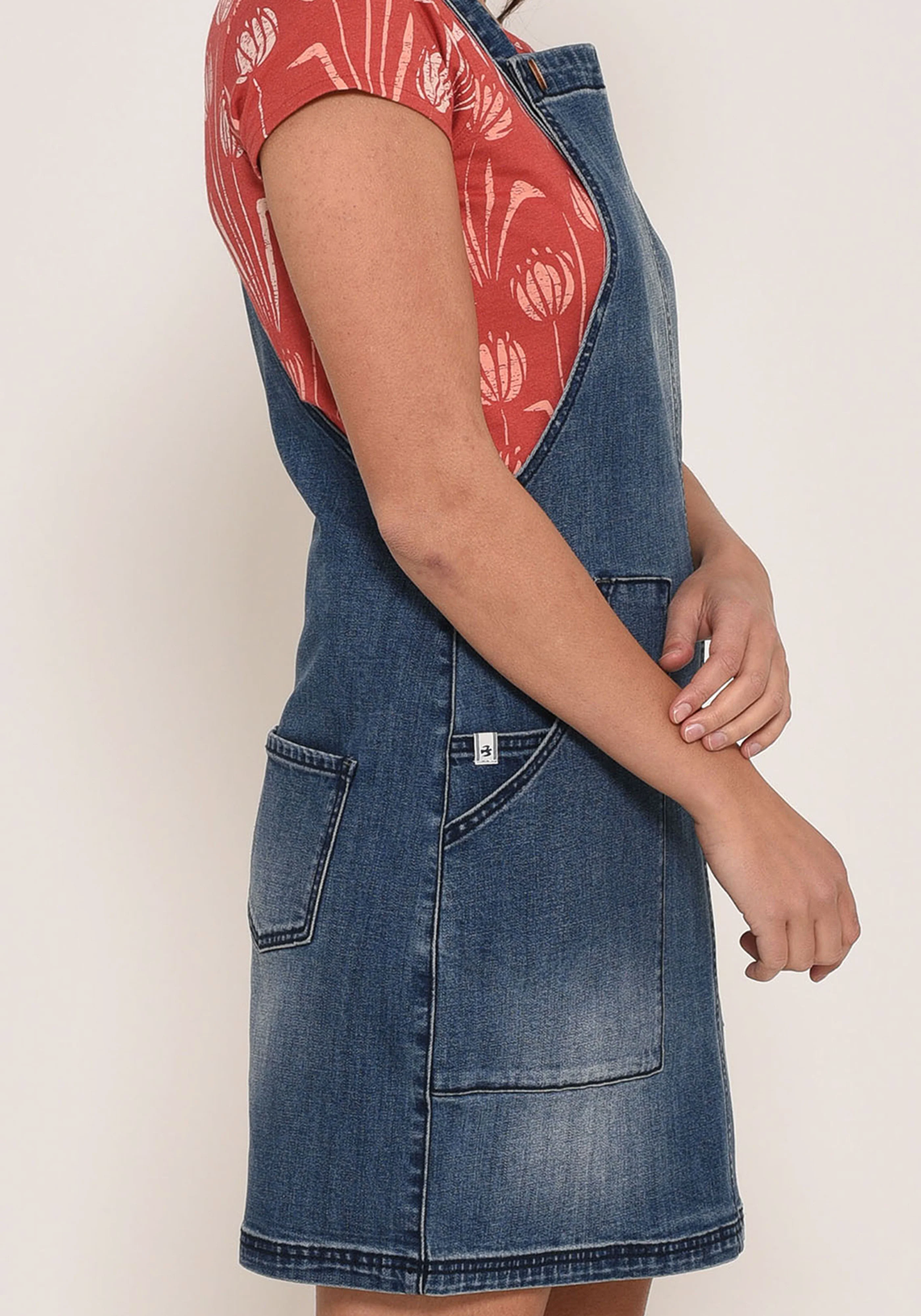 Denim Pinafore Dress - Image 3
