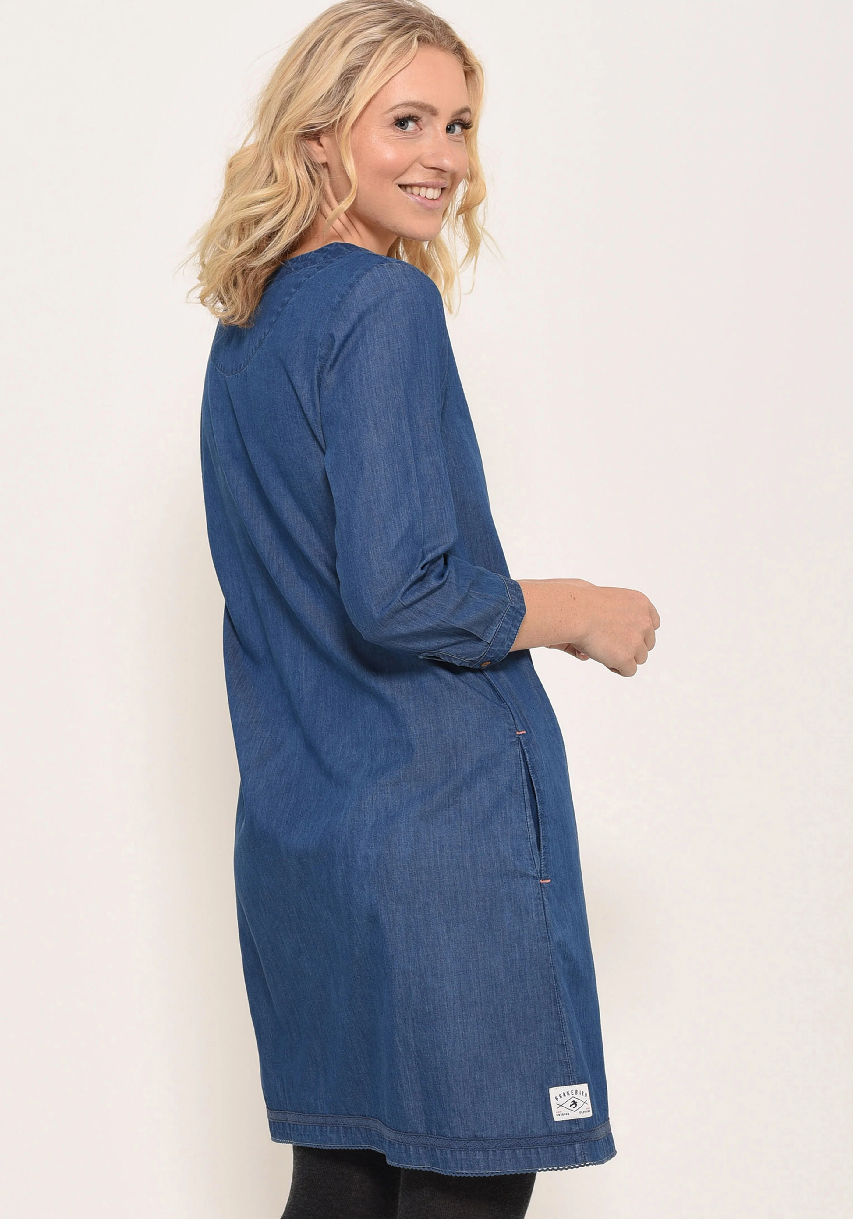 Denim Pleat Dress - Image 3