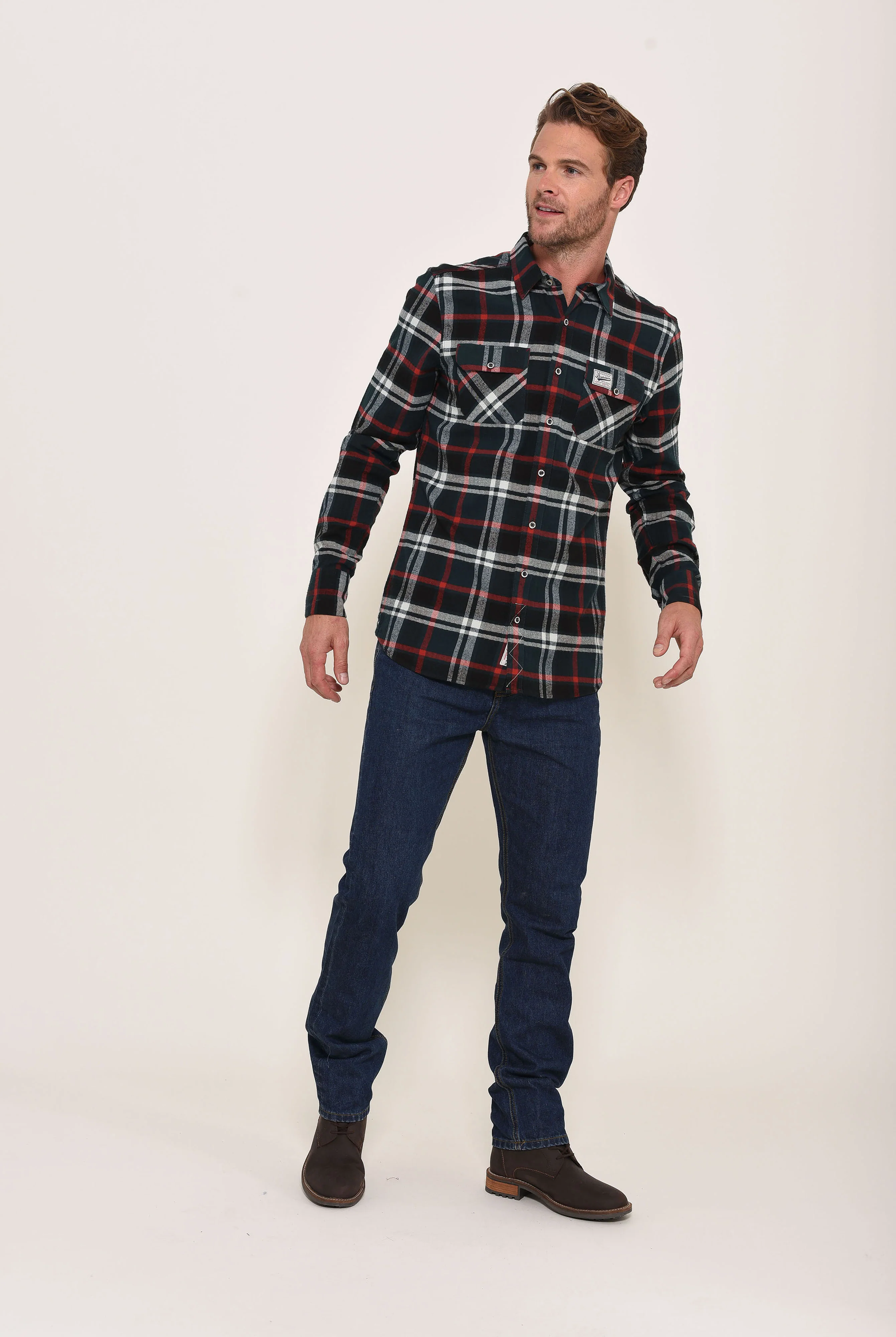 Flannel Check Shirt Green - Image 4