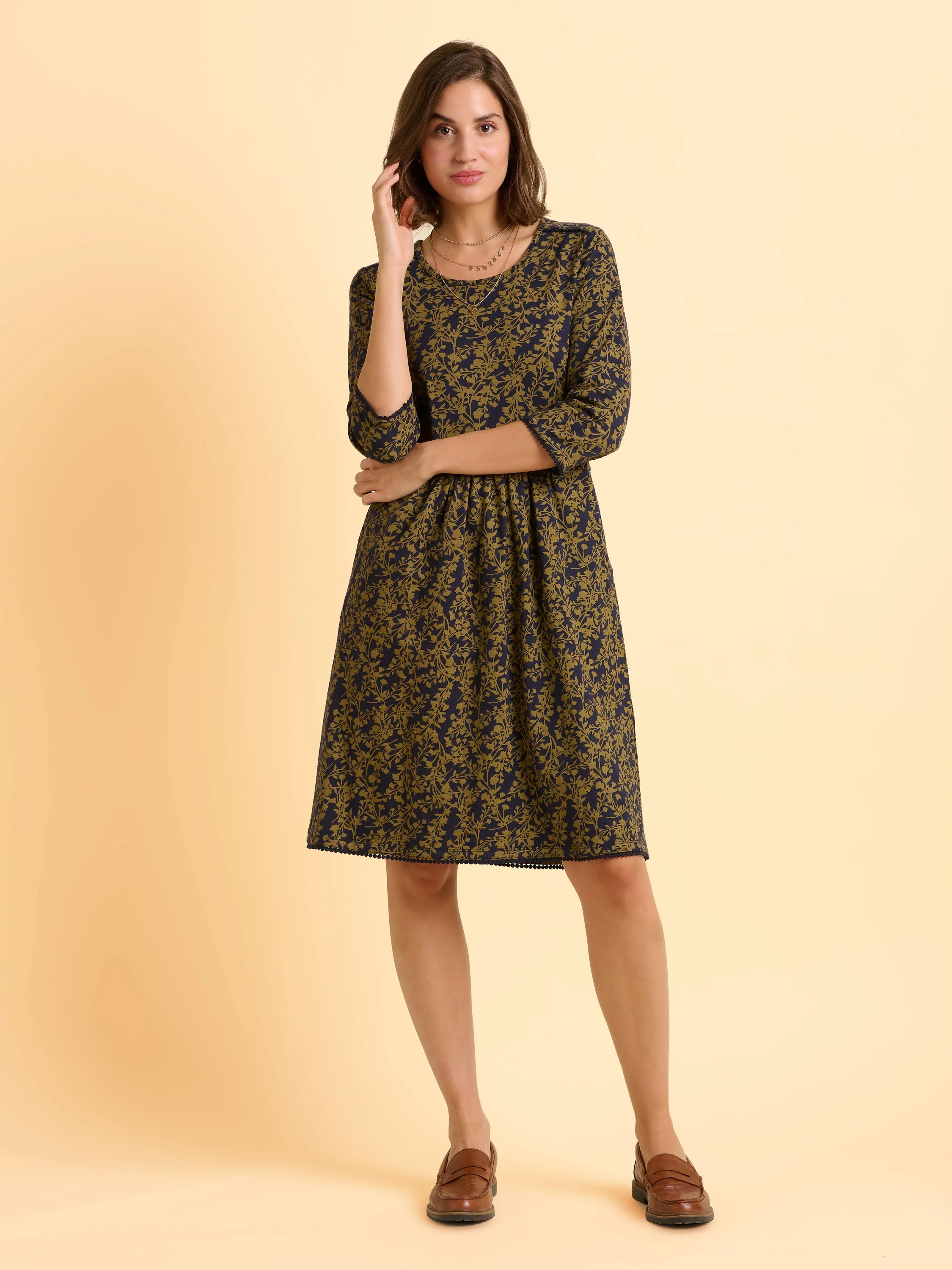 Freya Green Jersey Knee Length Dress - Image 5