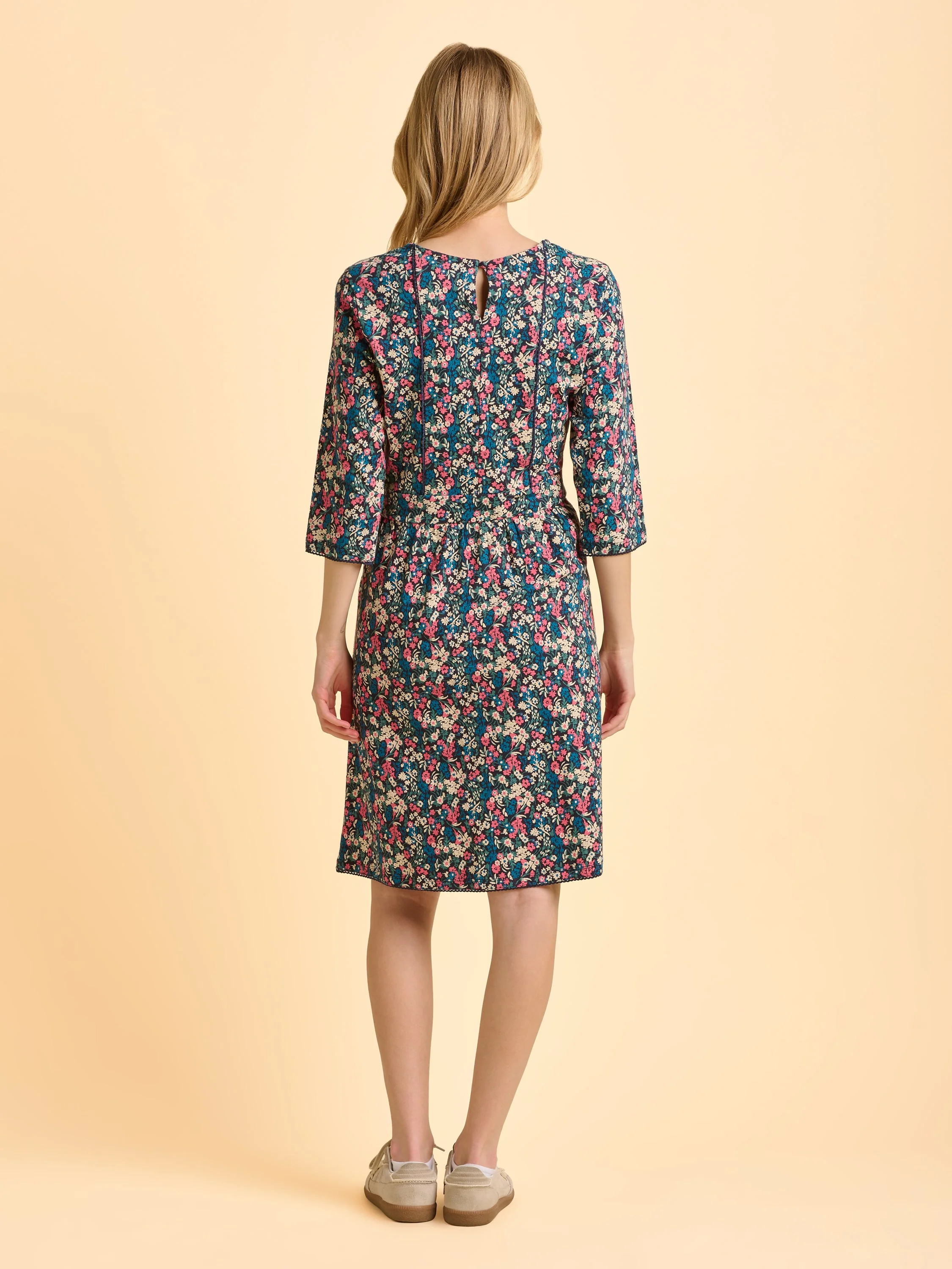 Freya Navy Jersey Knee Length Dress - Image 2