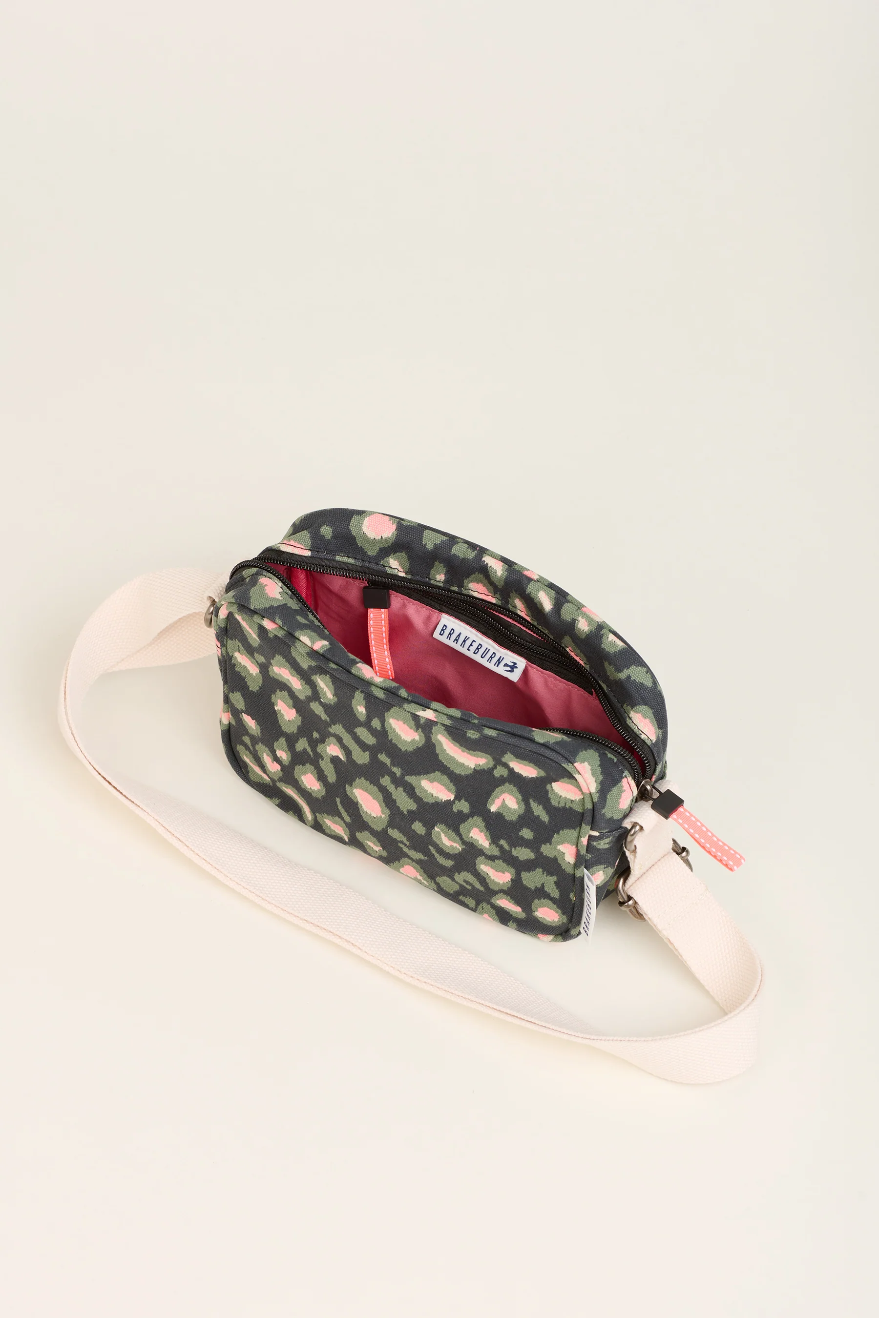 Khaki Leopard Print Medium Camera Crossbody Bag - Image 2