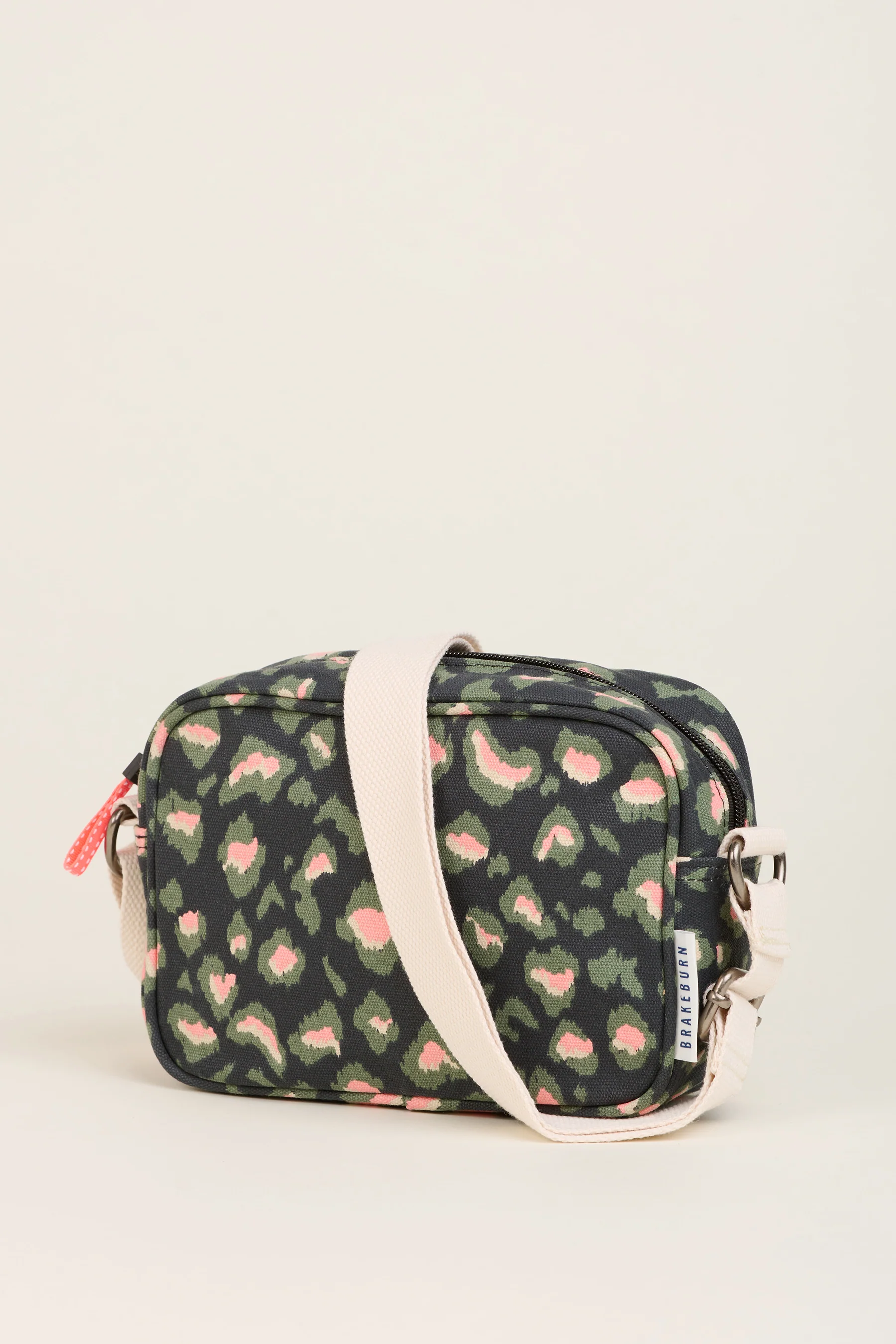 Khaki Leopard Print Medium Camera Crossbody Bag - Image 3