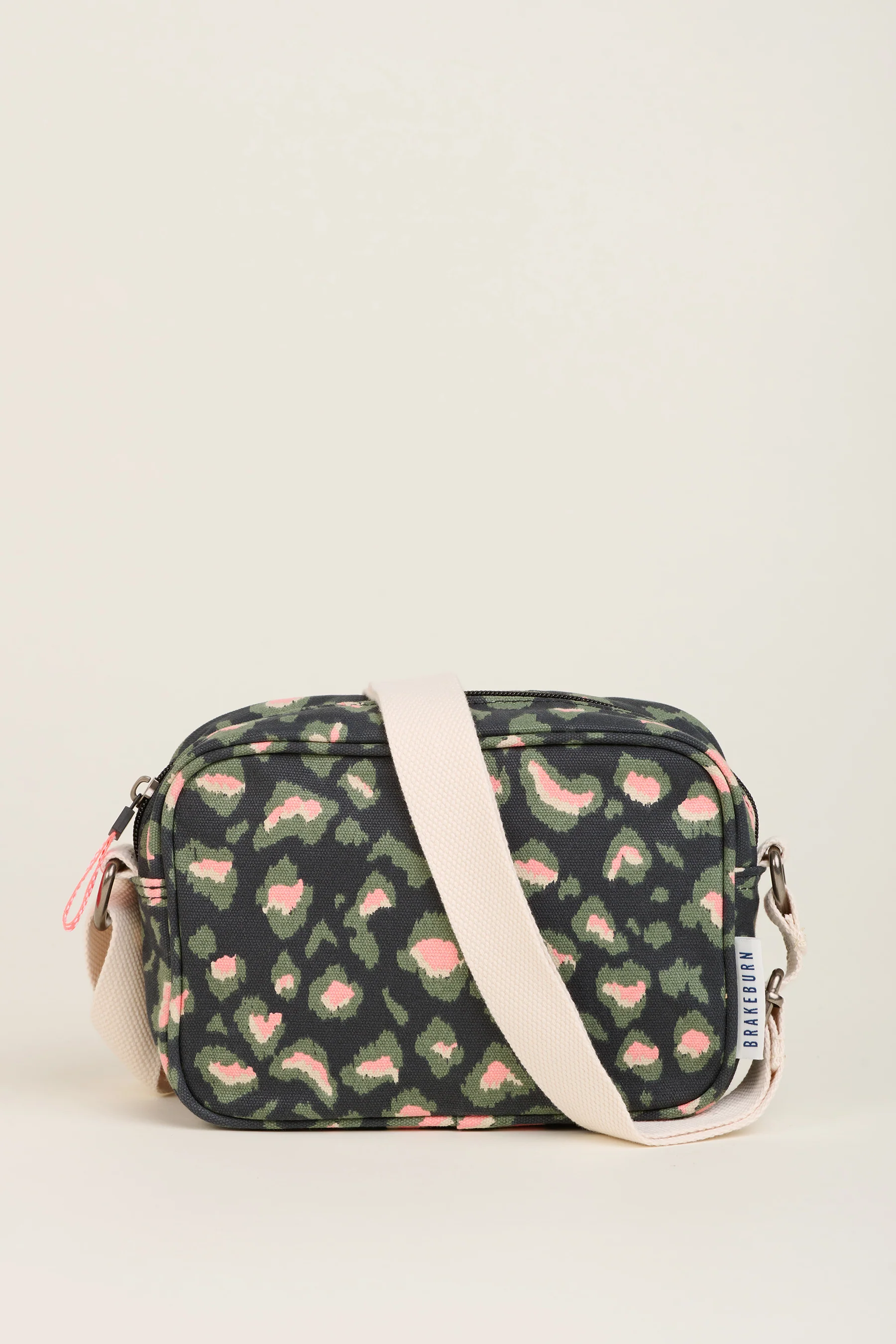 Khaki Leopard Print Medium Camera Crossbody Bag - Image 4