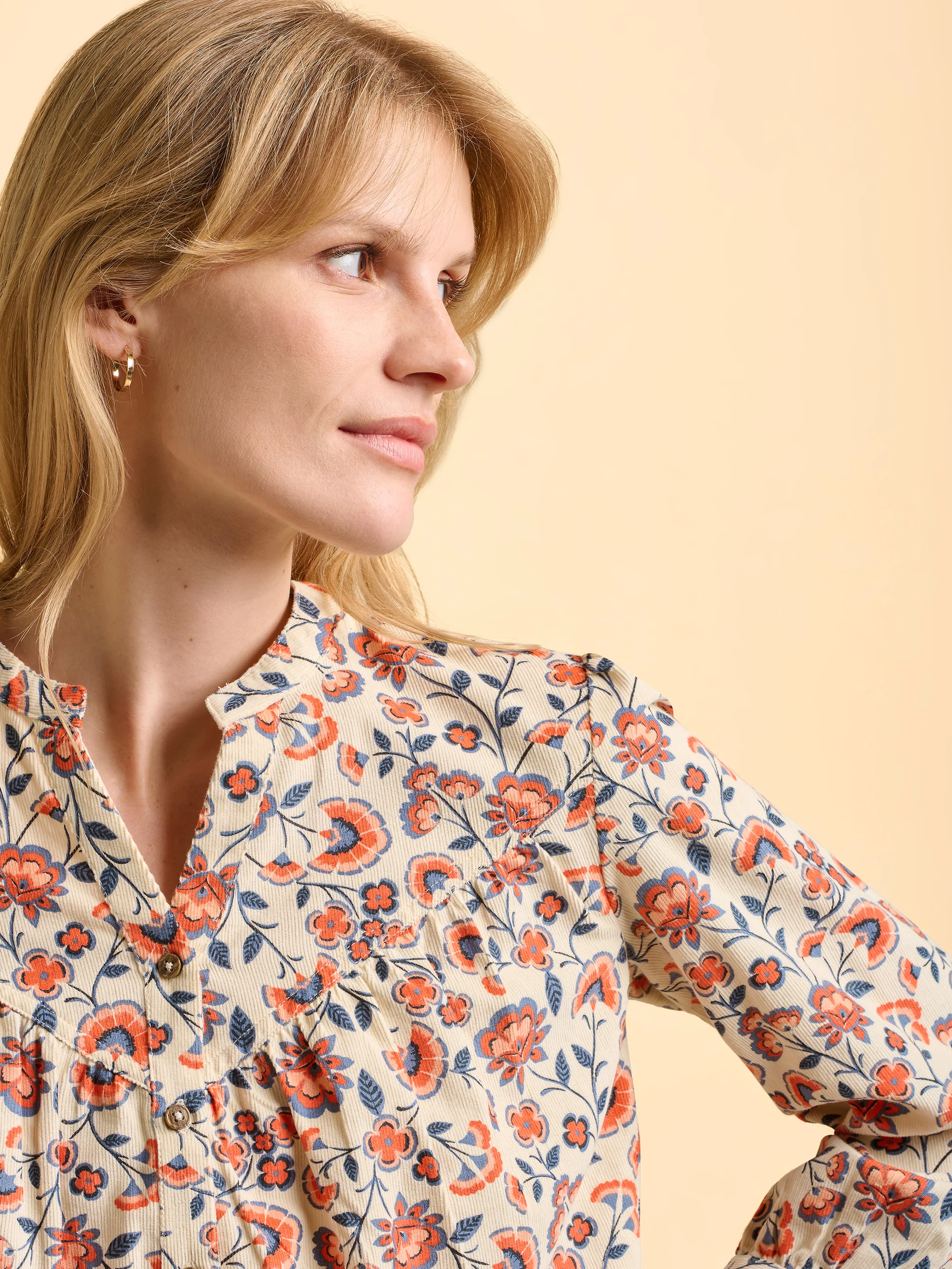 Lindsay Cream Cord Blouse - Image 4