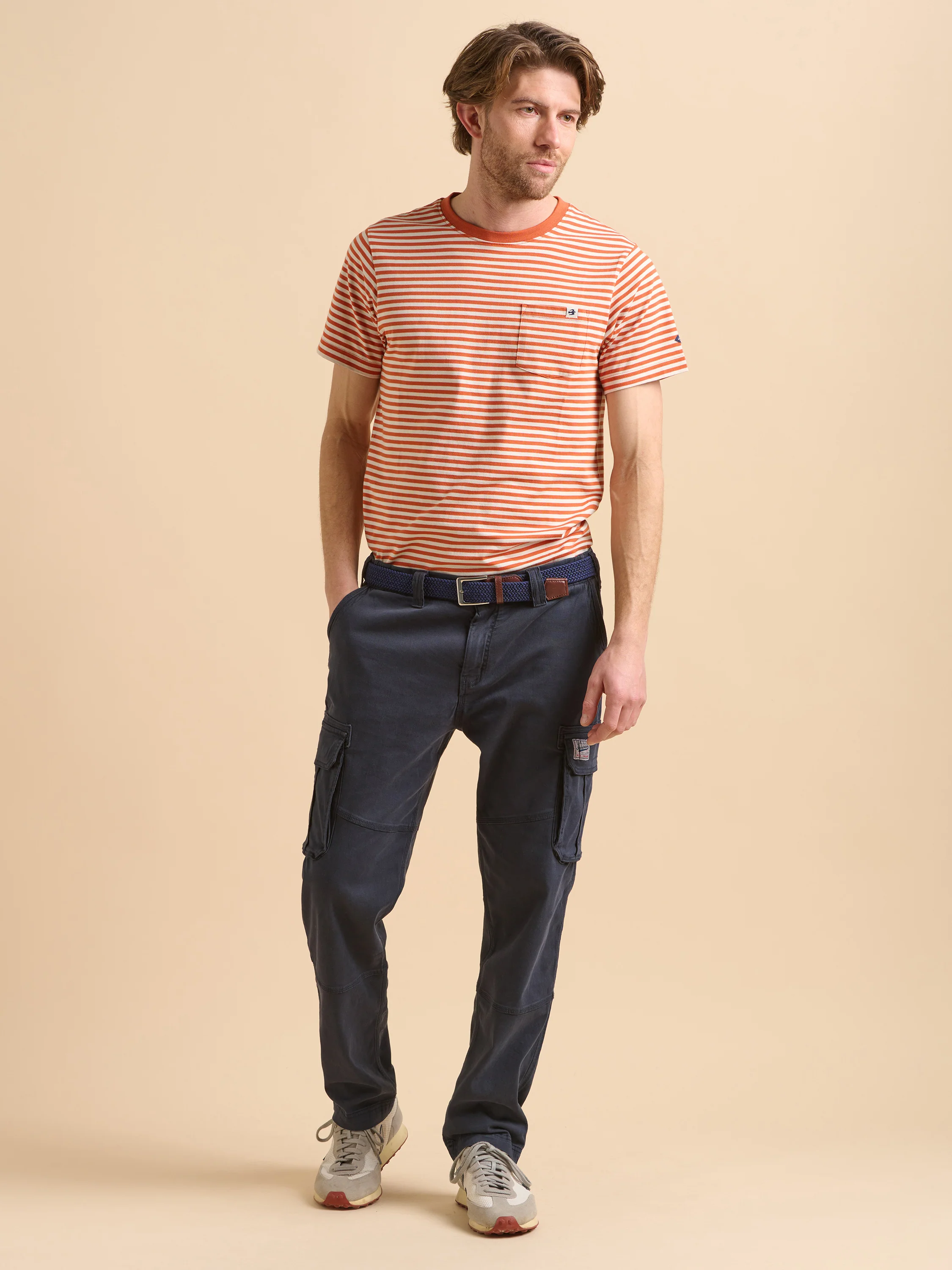 Navy Cargo Trousers - Image 3