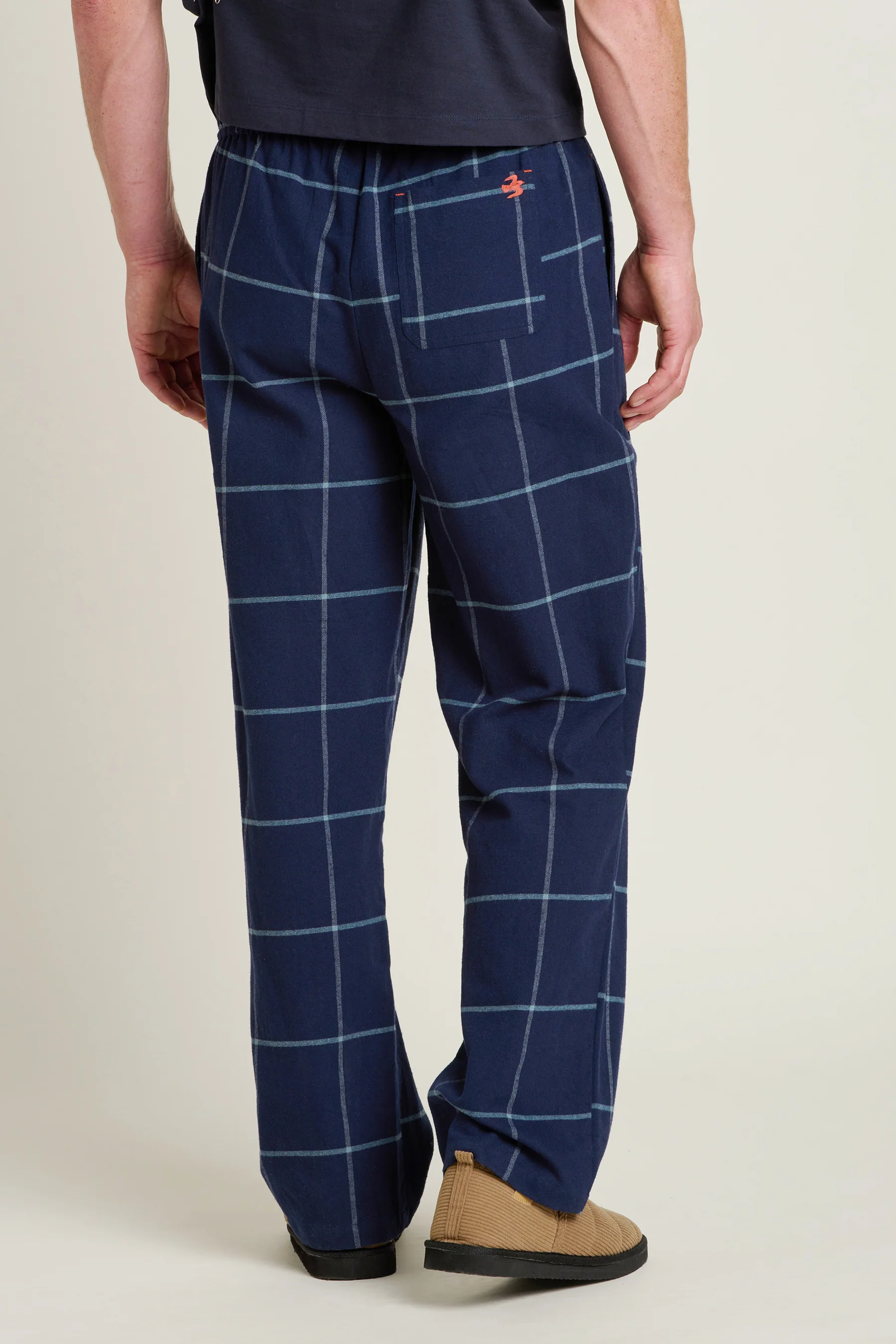 Navy Check Pyjama Bottoms - Image 4