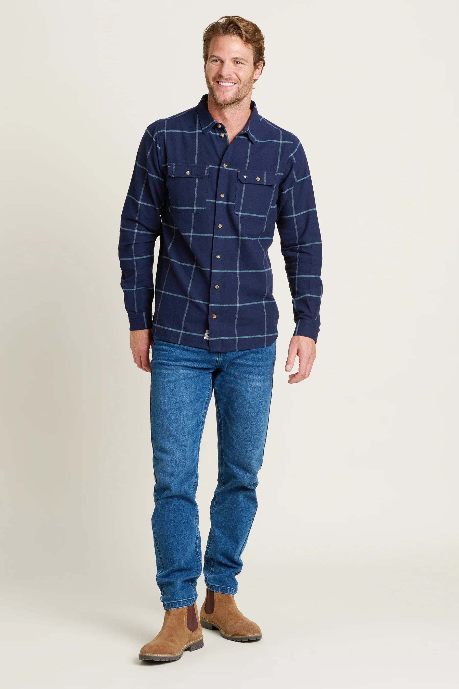 Navy Check Shirt - Image 4