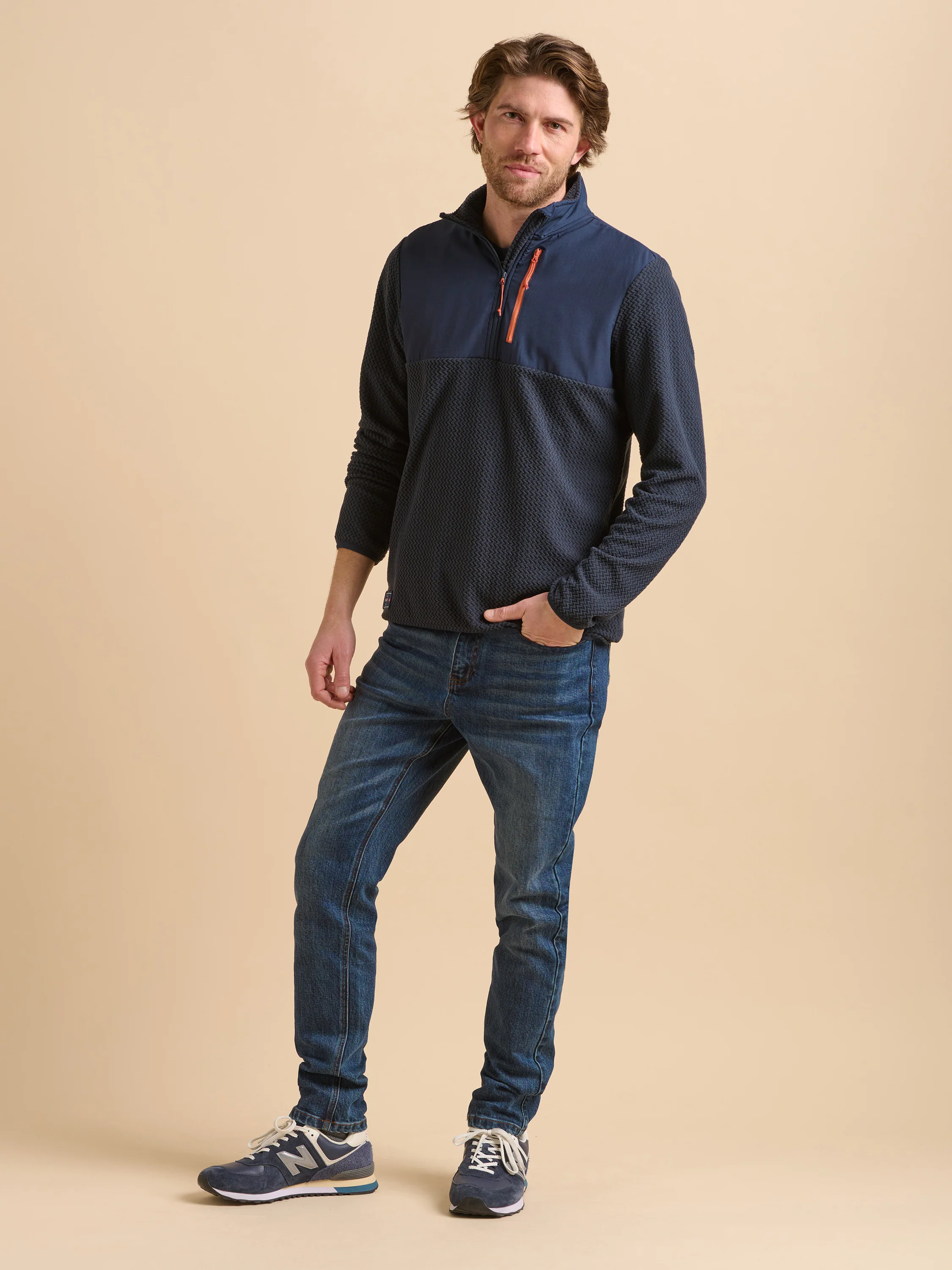 Navy Quarter Zip Micro Fleece - Image 3