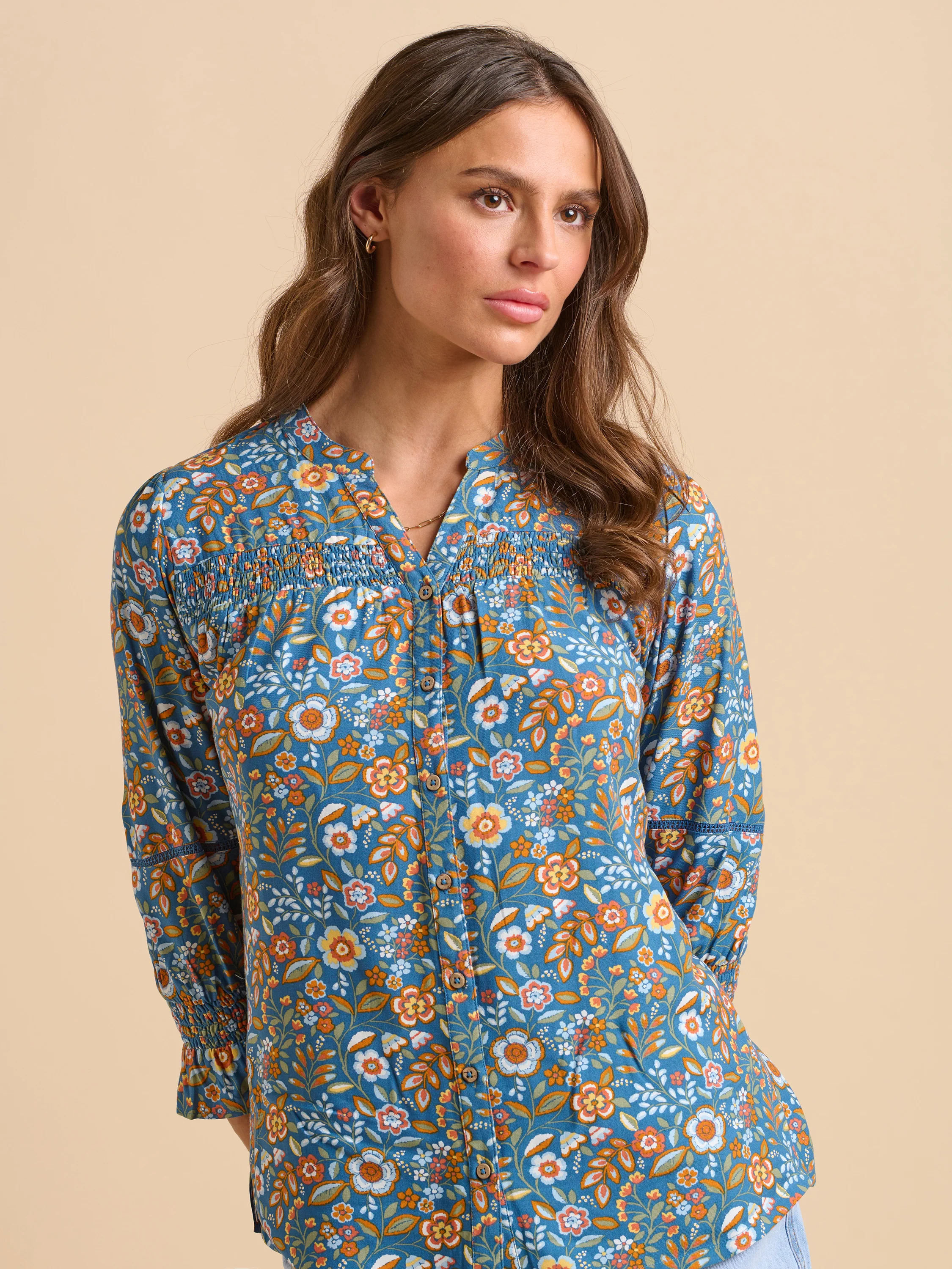 Navy Secret Garden Blouse - Image 4