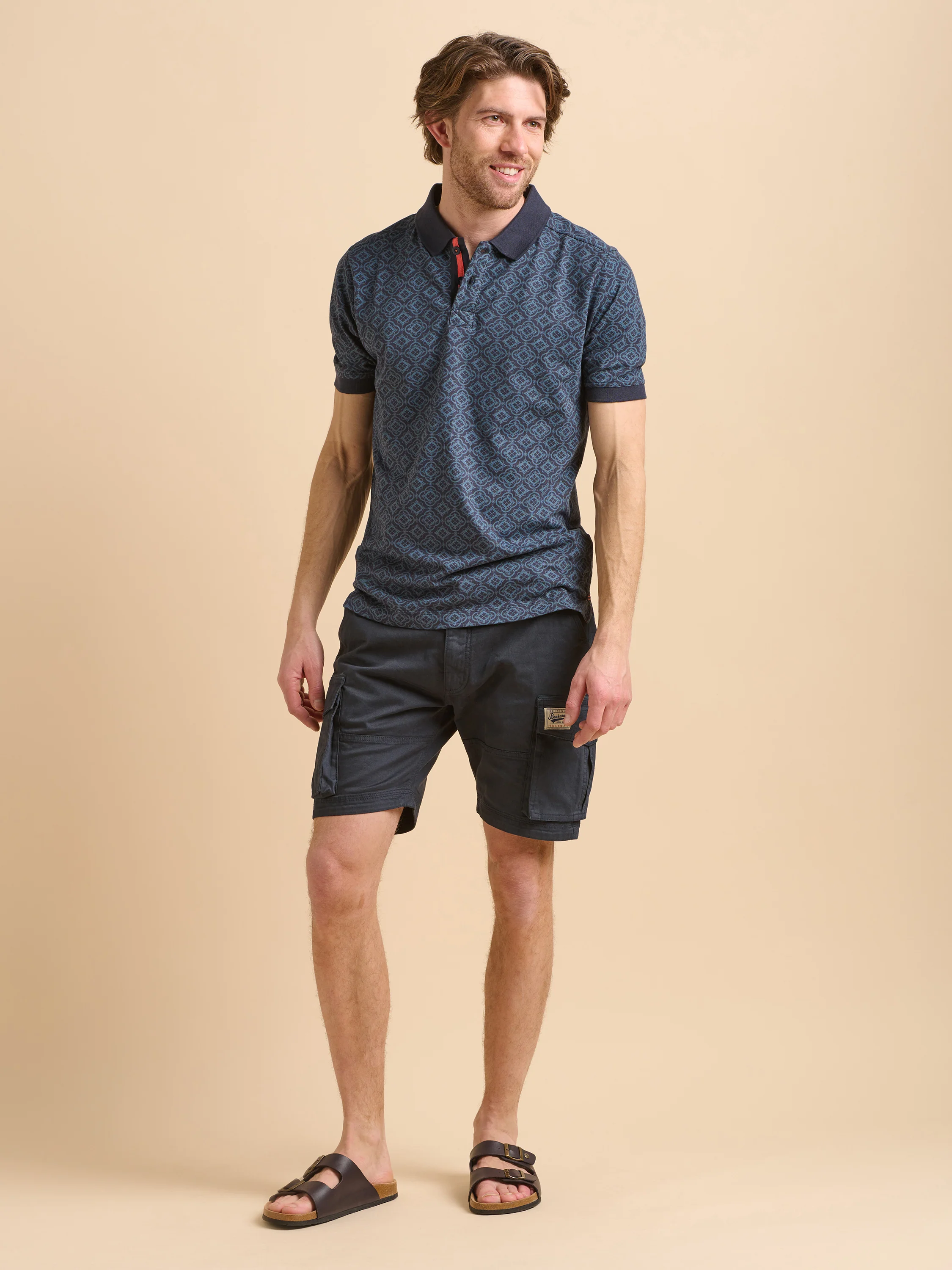 Navy Tile Polo
