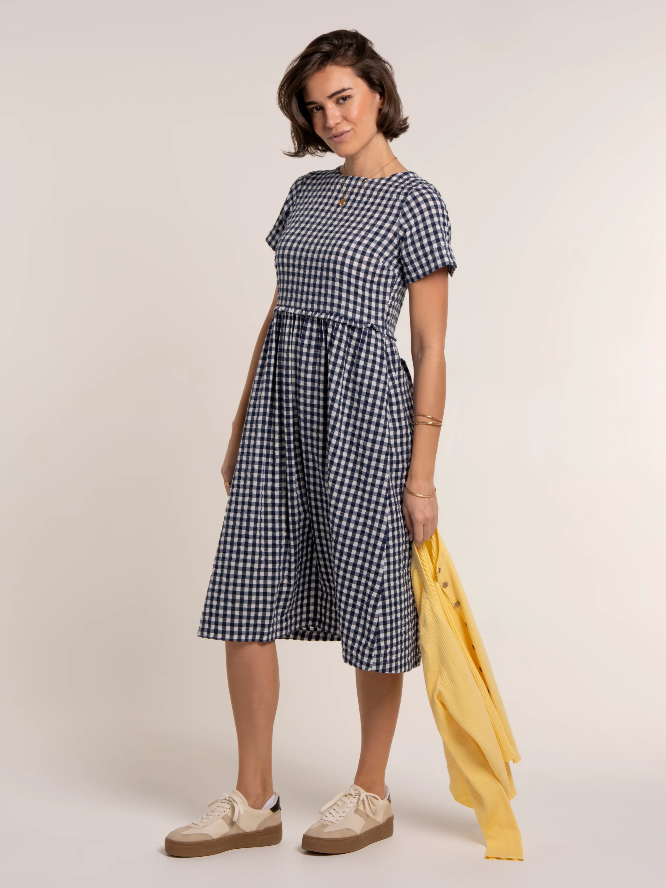 Perla Midi Gingham Dress - Image 6