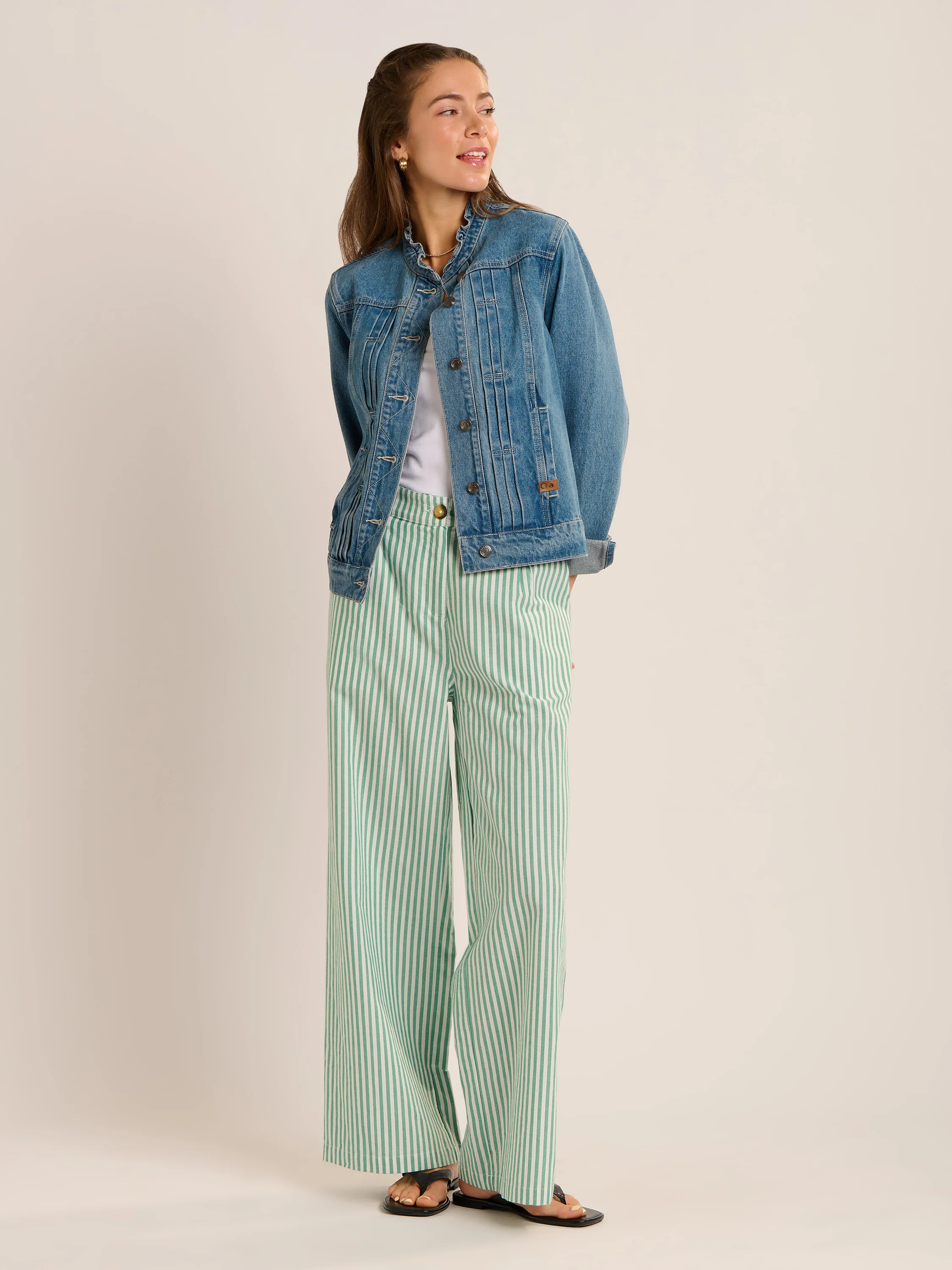 Phoebe Stripe Wide Leg Trouser