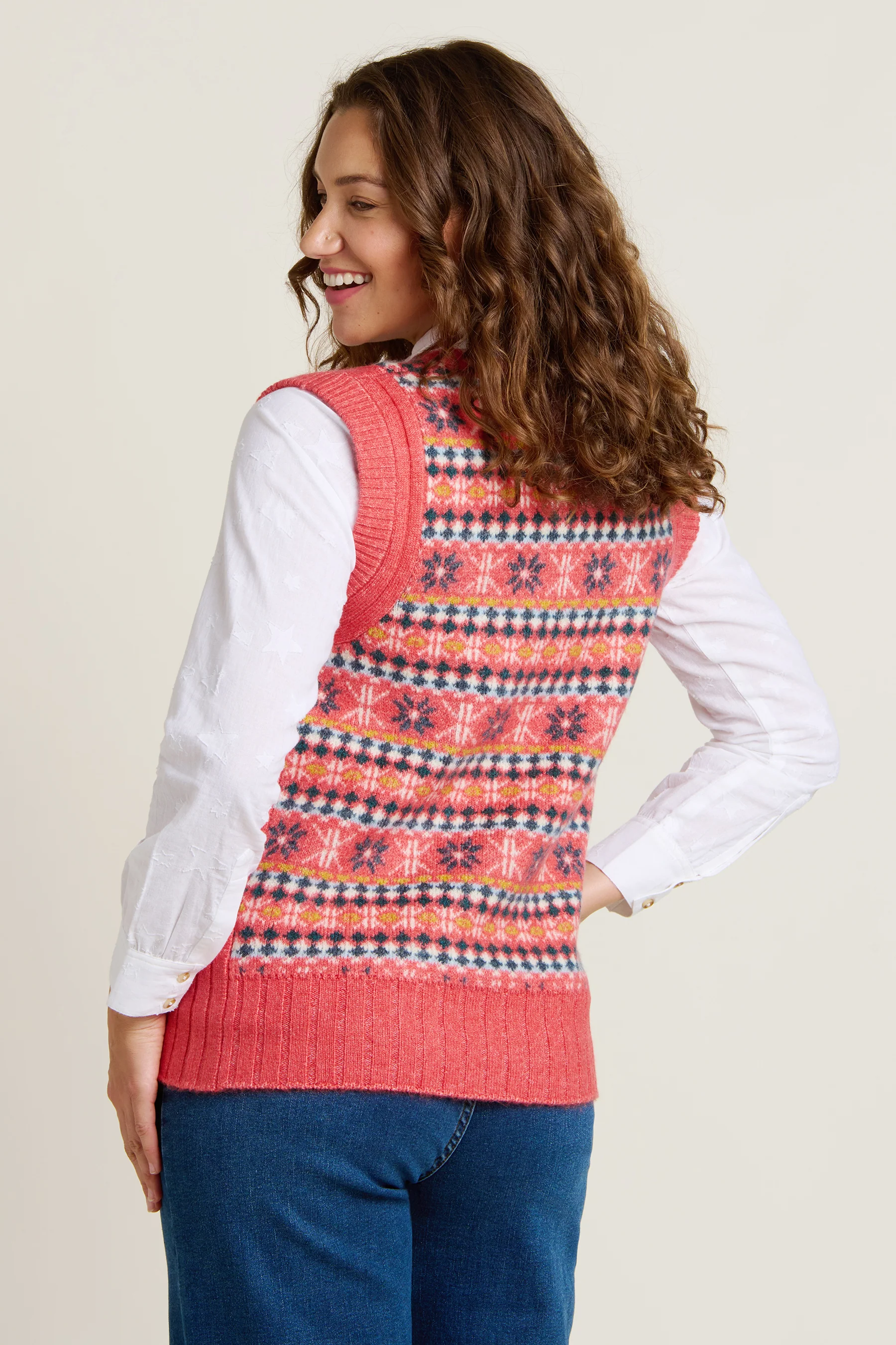 Pink Fairisle Knitted Vest - Image 2