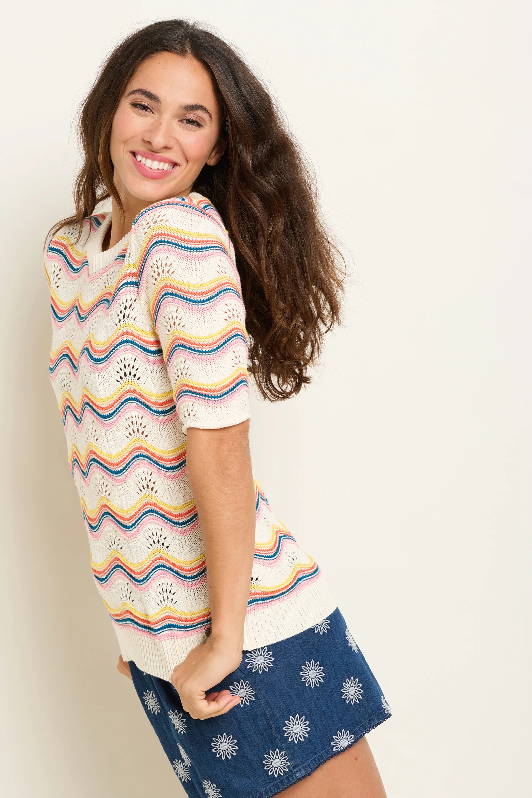 Rainbow Wave Knitted Tee - Image 6