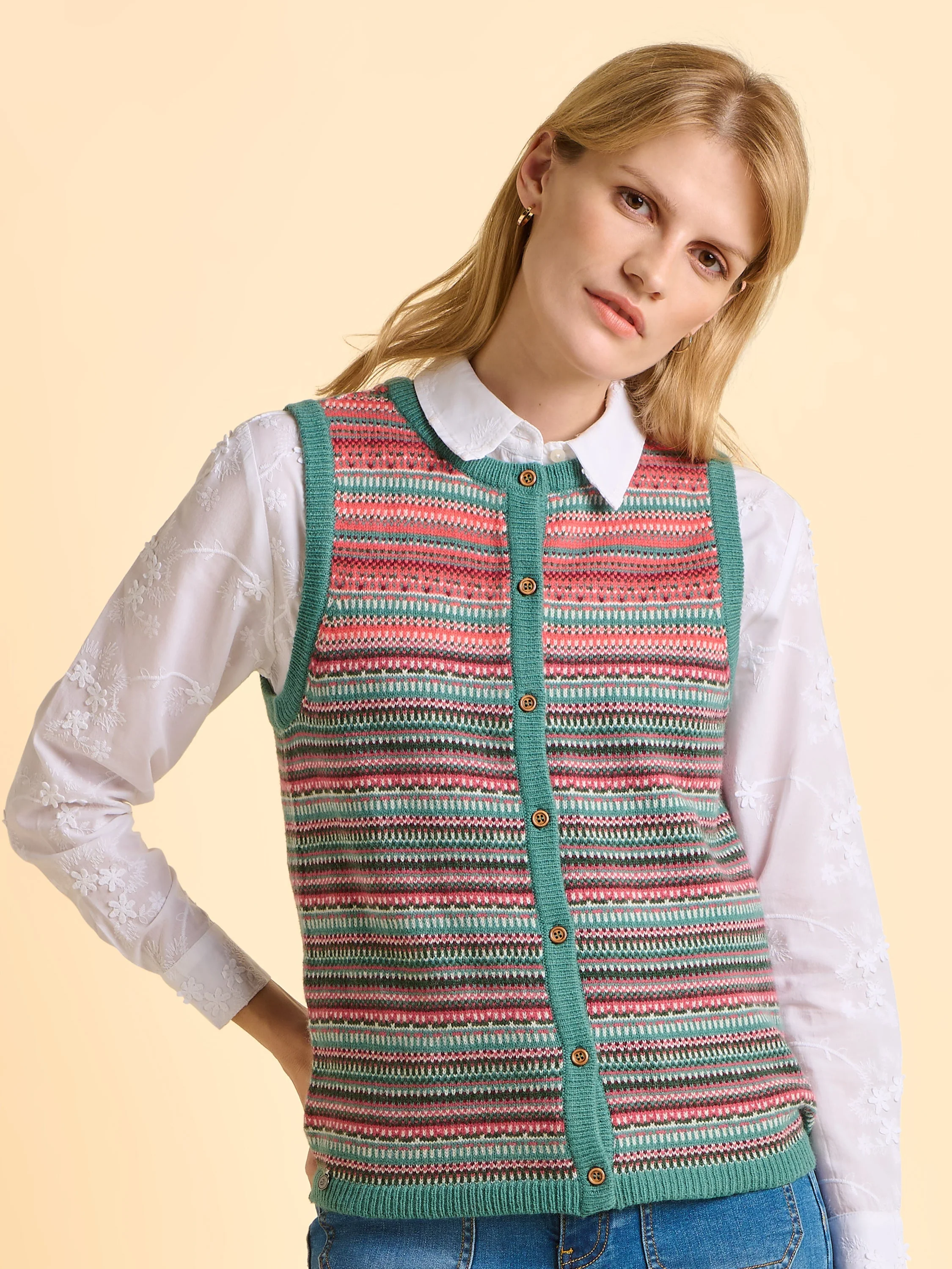 Salted Fairisle Button Tank - Image 5