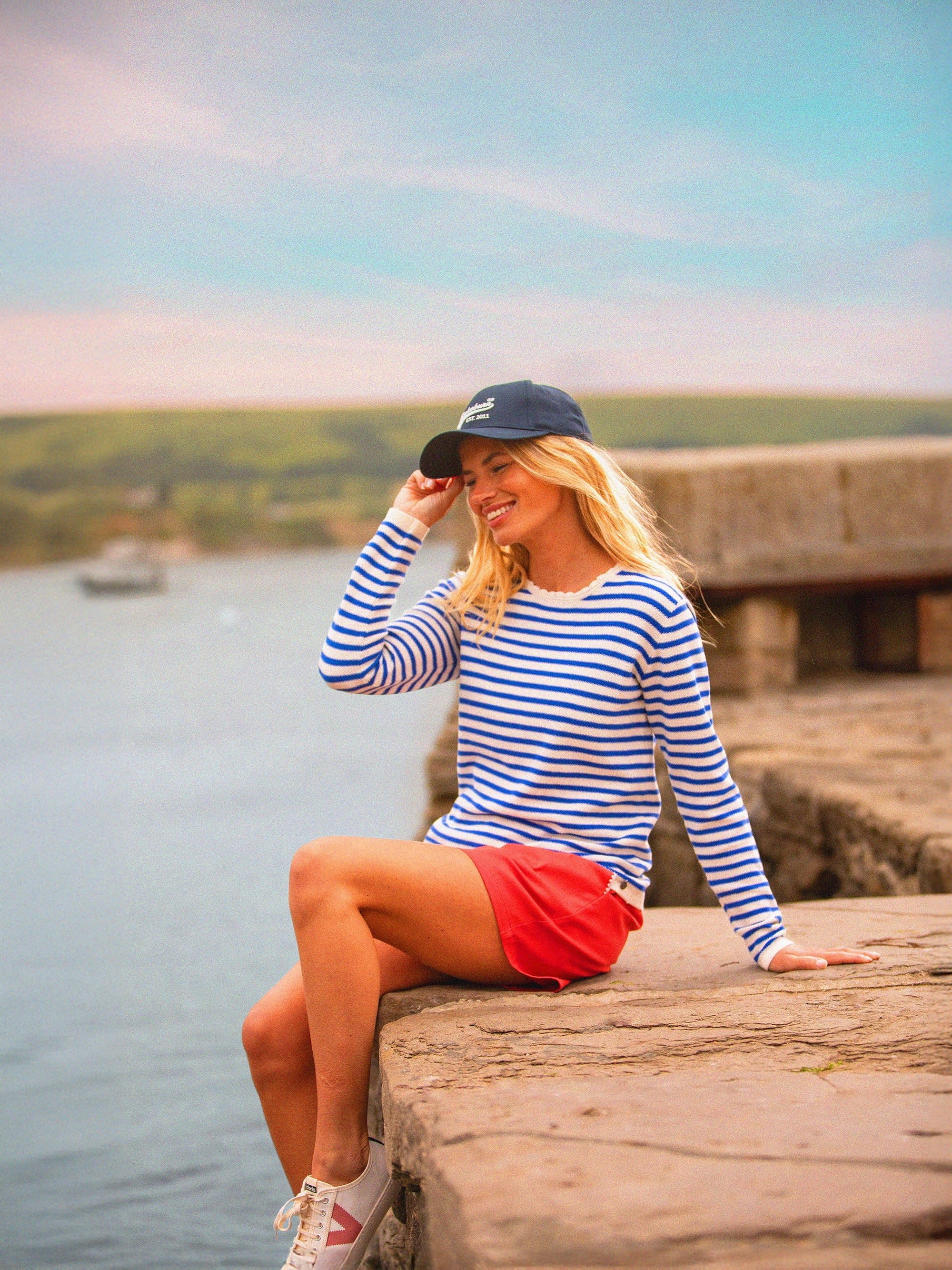 Scallop Neck Knitted Jumper