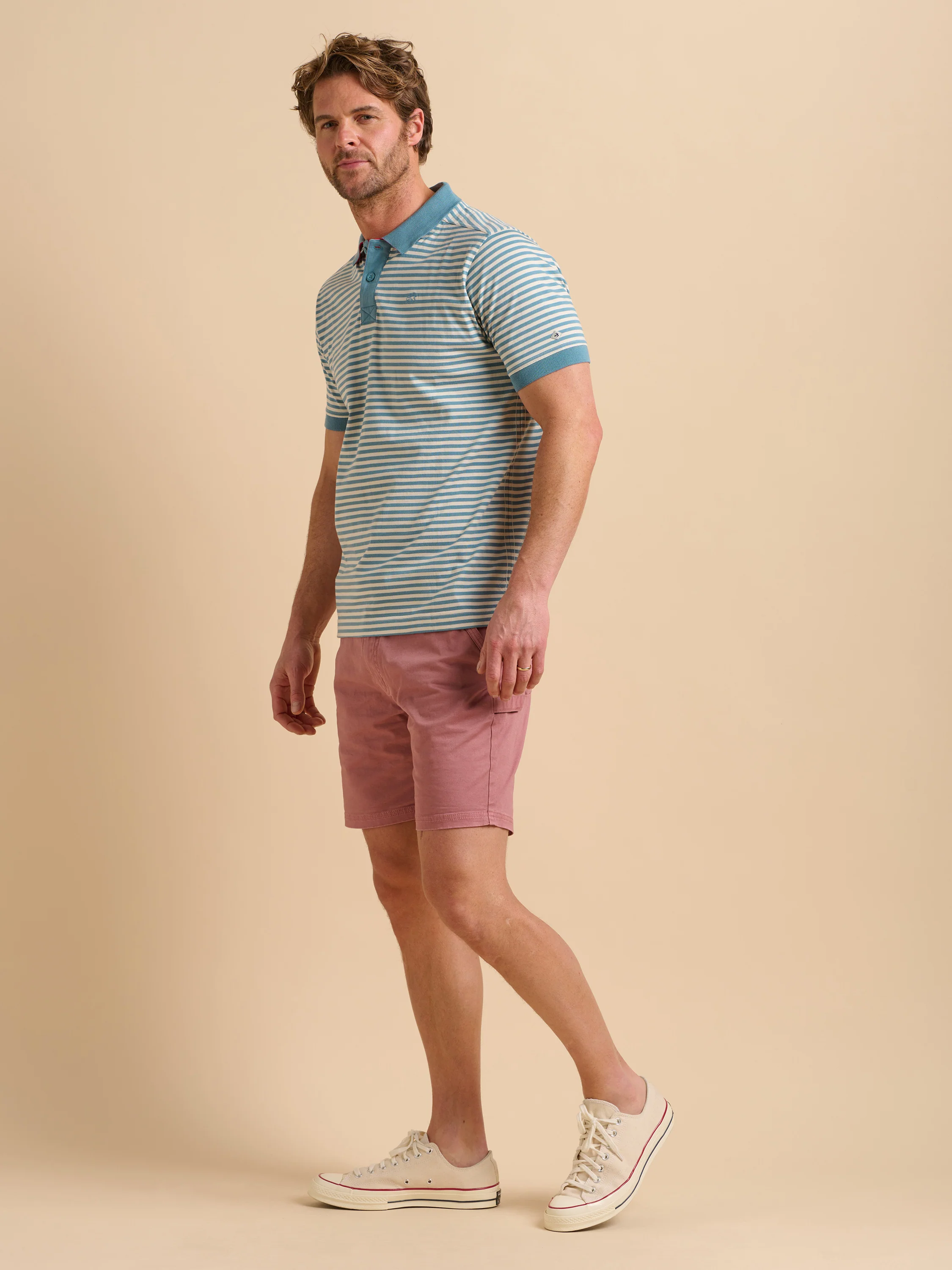 Smoke Blue Stripe Polo - Image 3