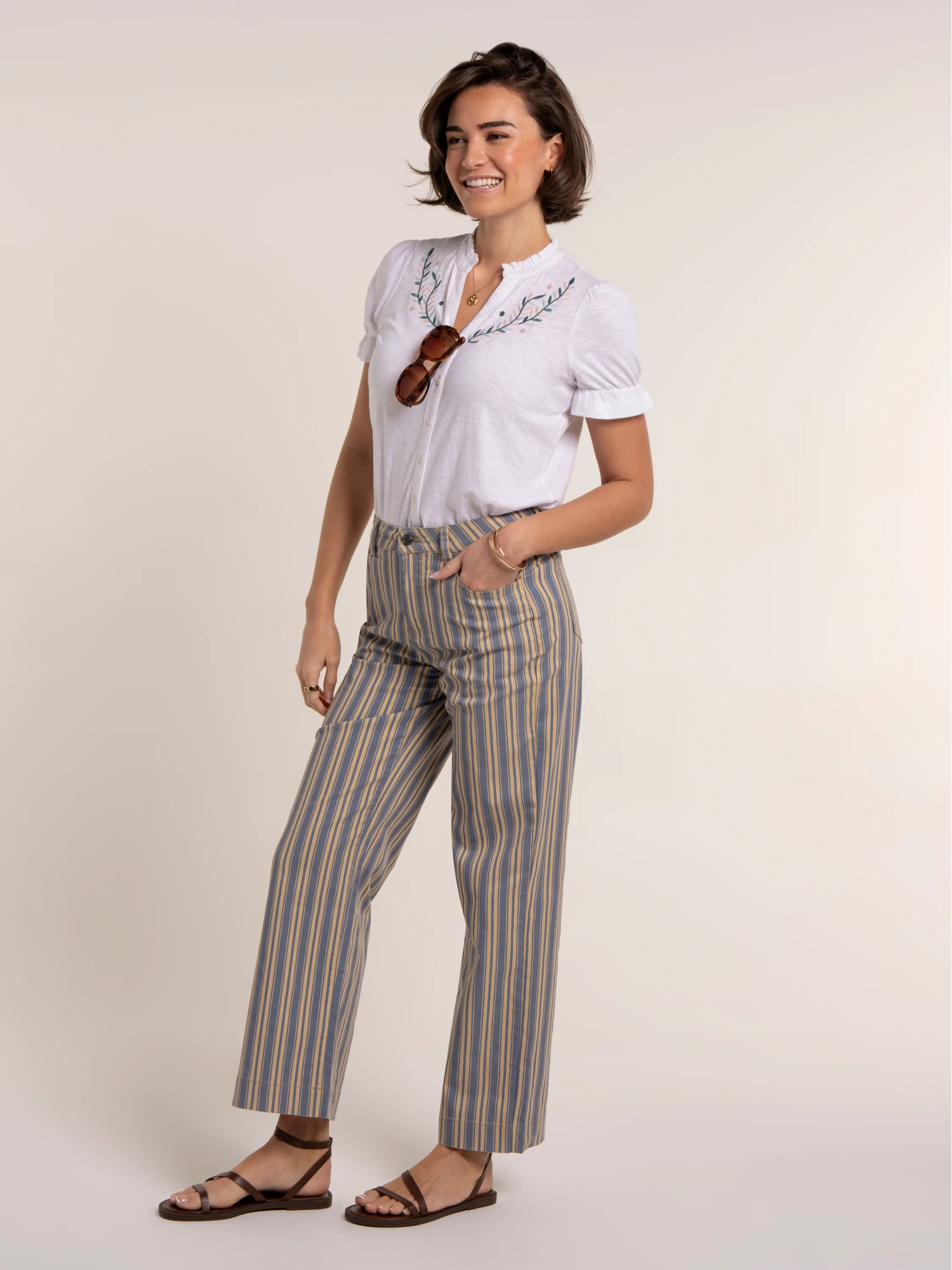 Stripe Straight Leg Jeans - Image 6