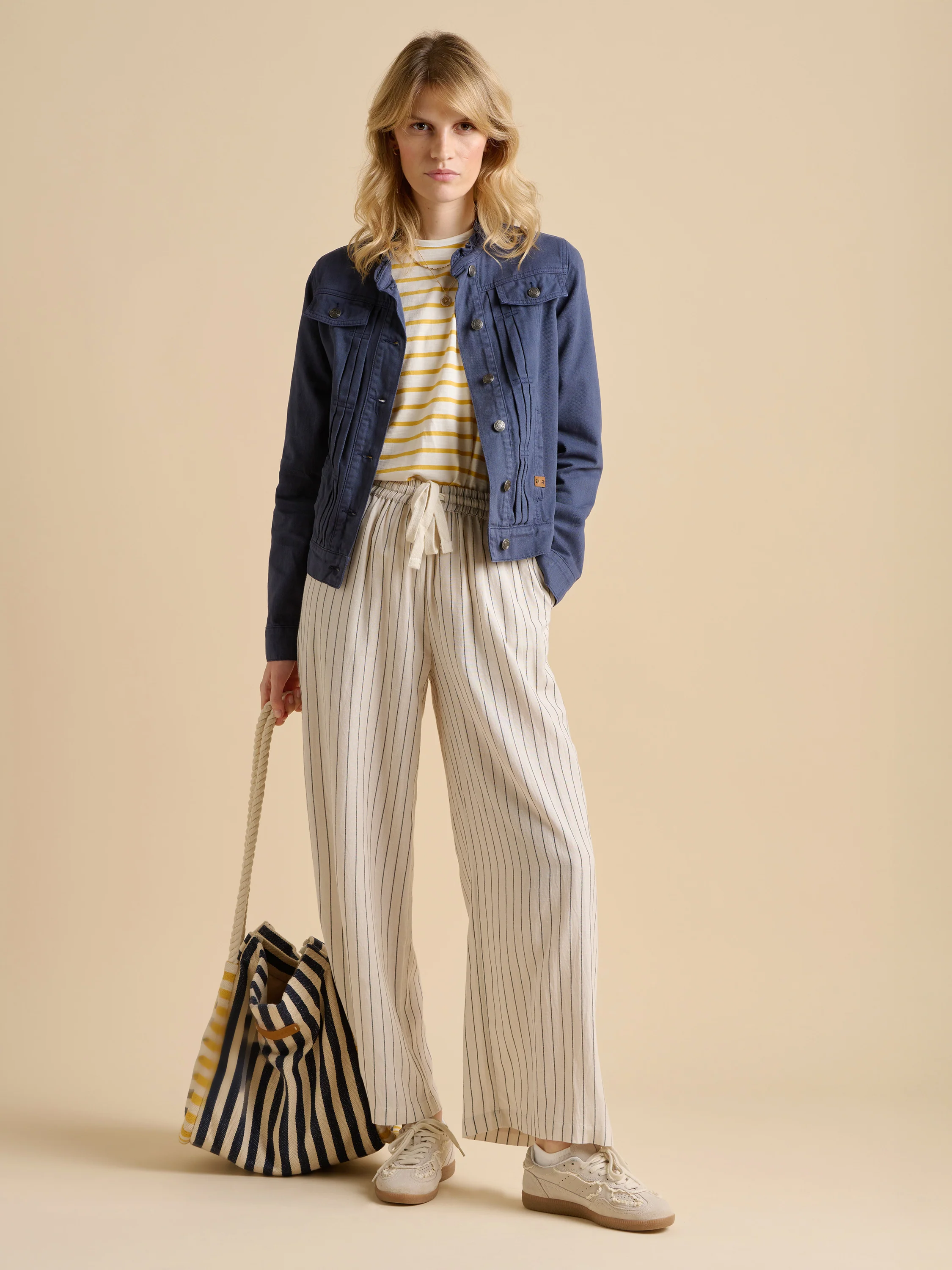 Stripe Wide Leg Trouser - Image 3