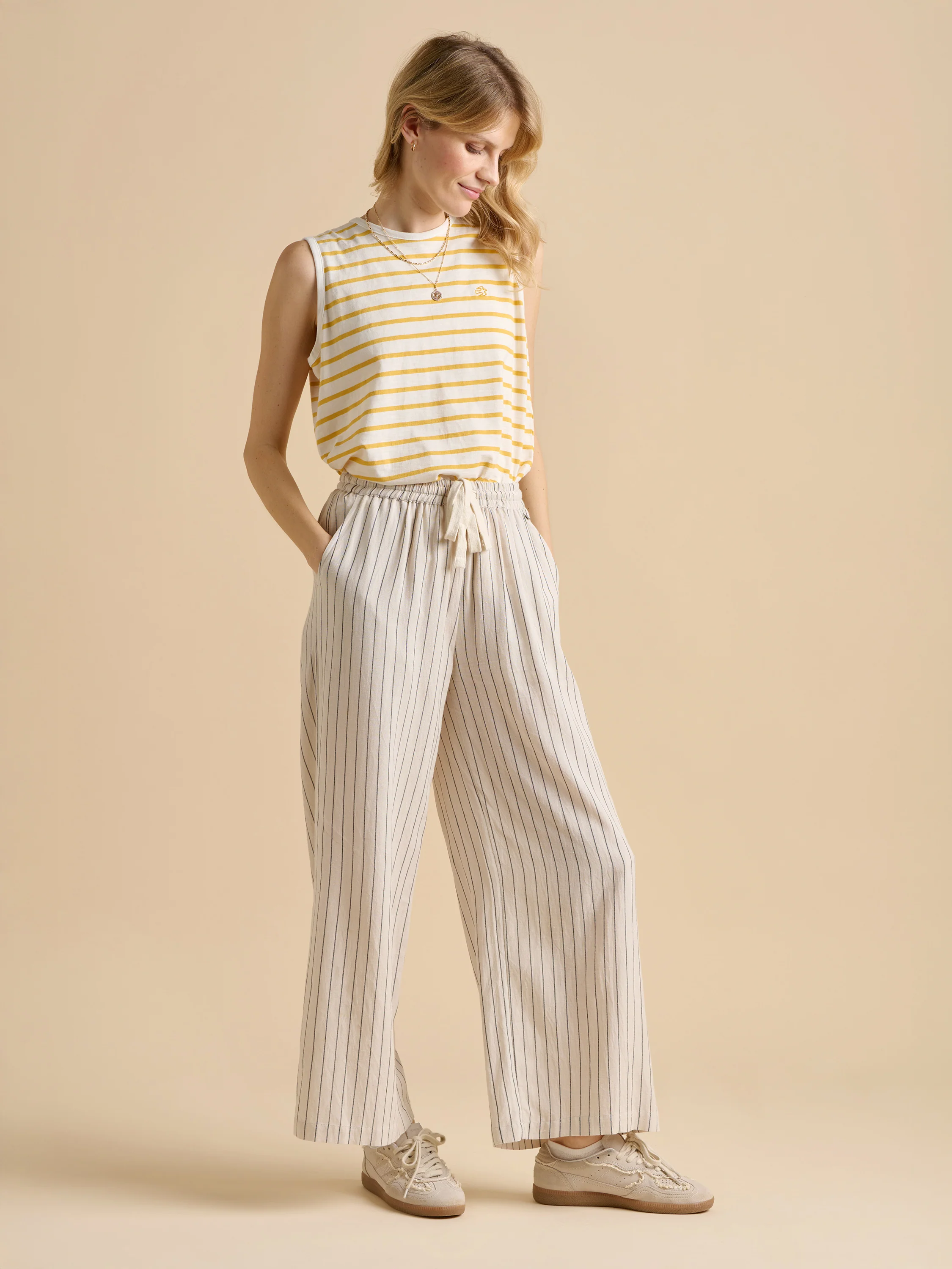 Stripe Wide Leg Trouser - Image 5