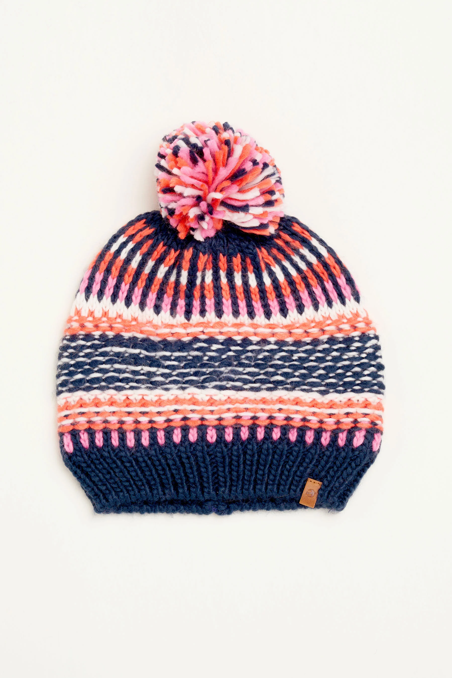 Textured Stripe Knitted Hat - Image 2