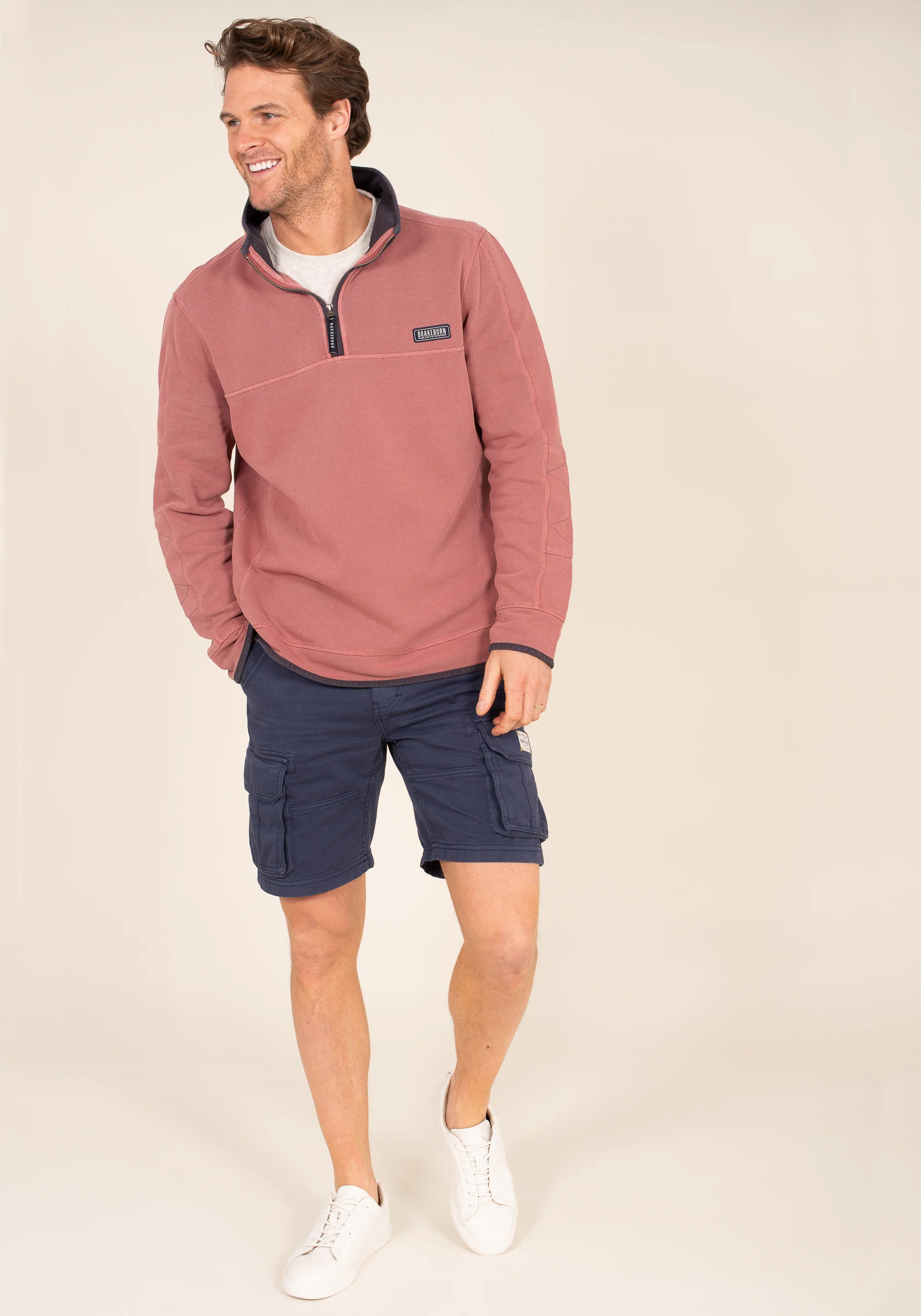 Washed Pique 1/4 Zip Sweat - Image 5