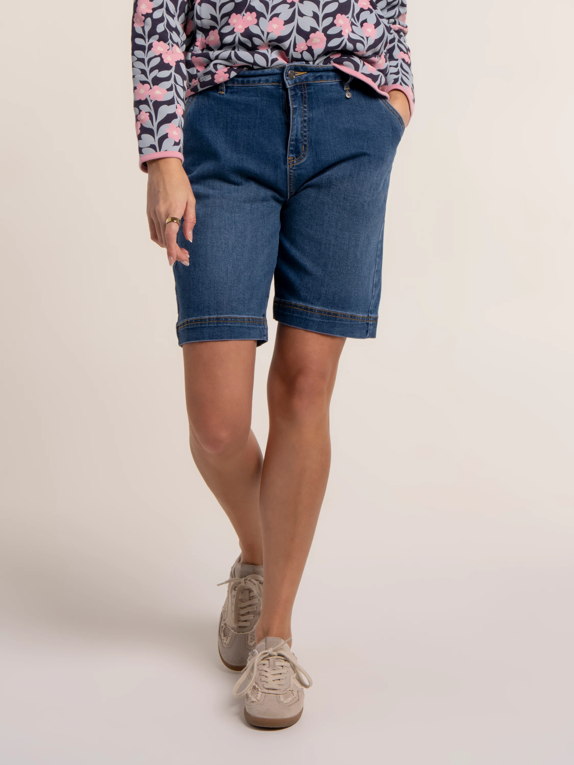 Wide Leg Denim Short