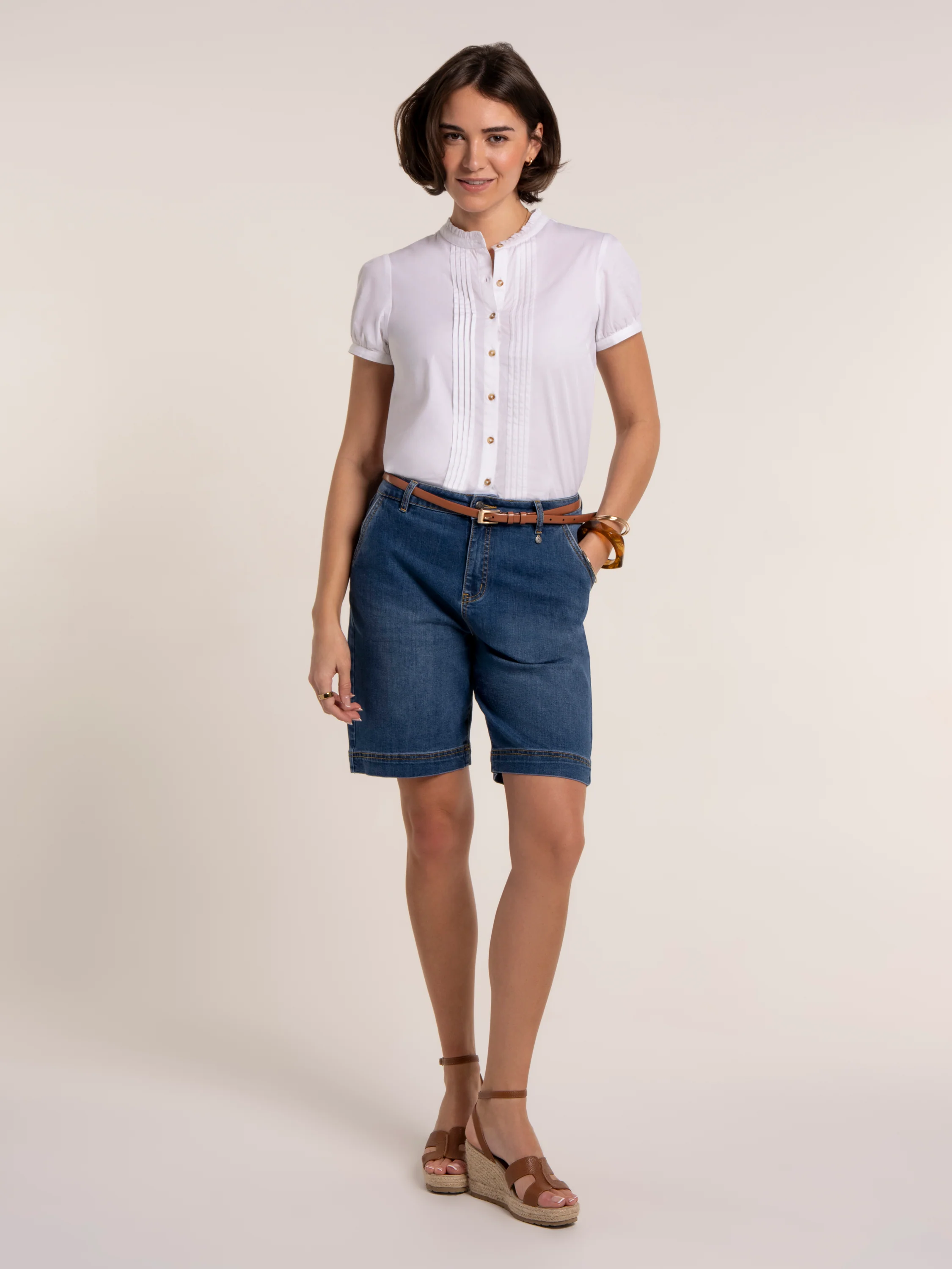 Wide Leg Denim Short - Image 6