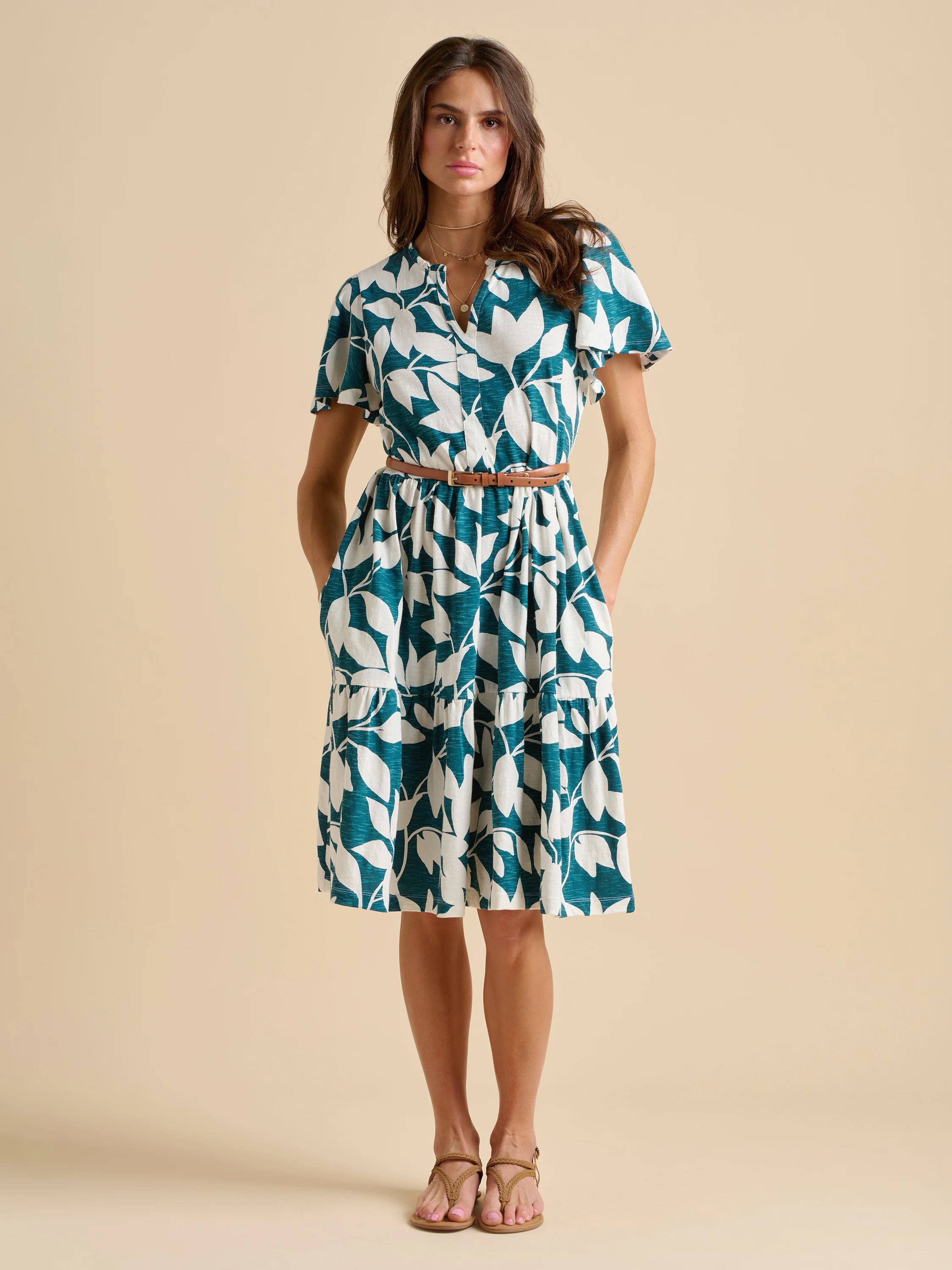 Woodland Leaves Knee Length Dress - Image 6