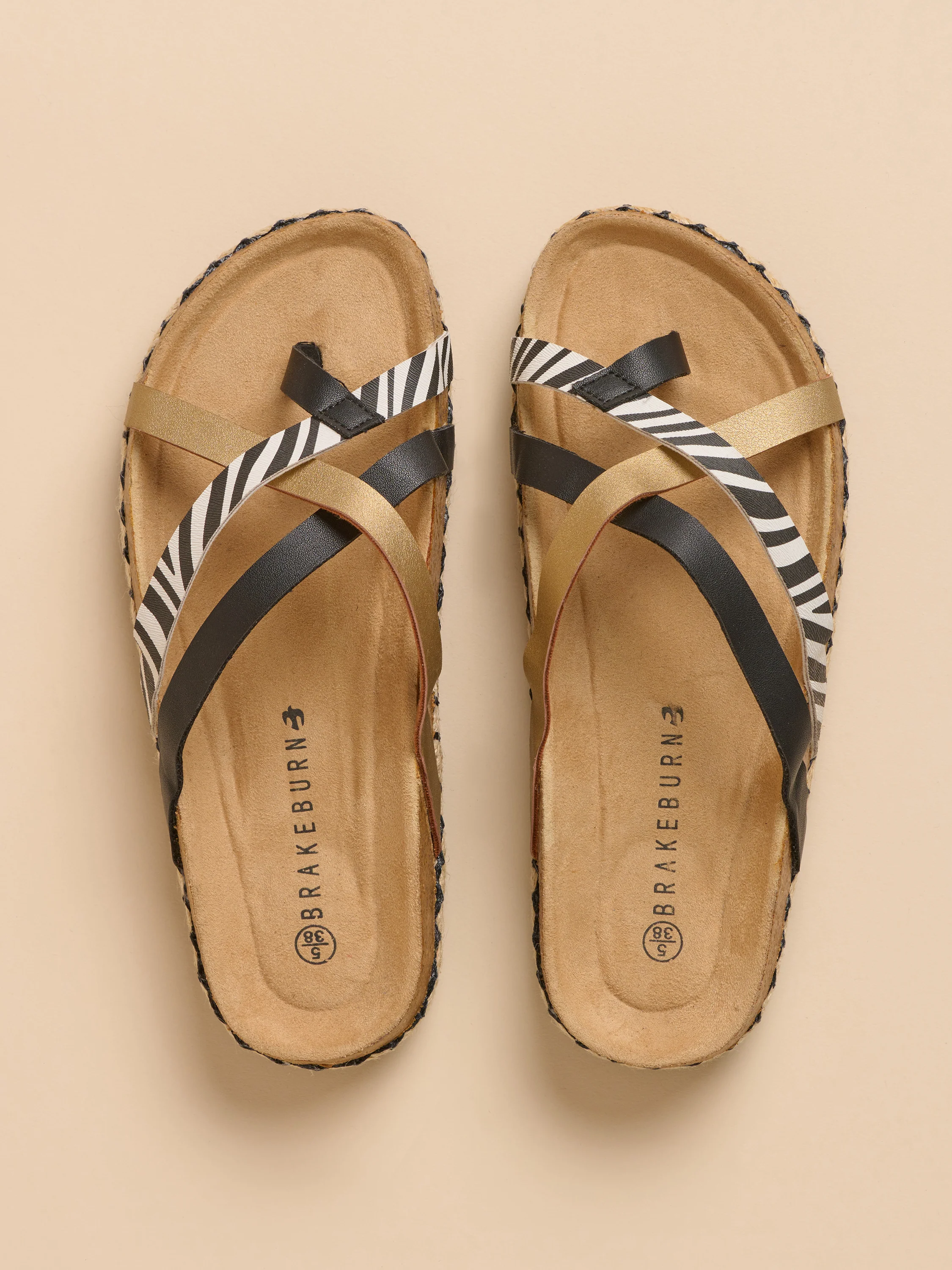 Zebra Multi Strap Sandals - Image 3